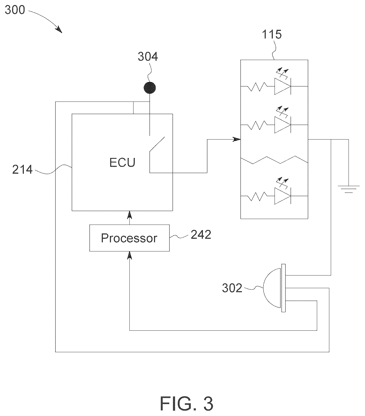 Patent US12455068 Figure 3 – Vehicle light bar