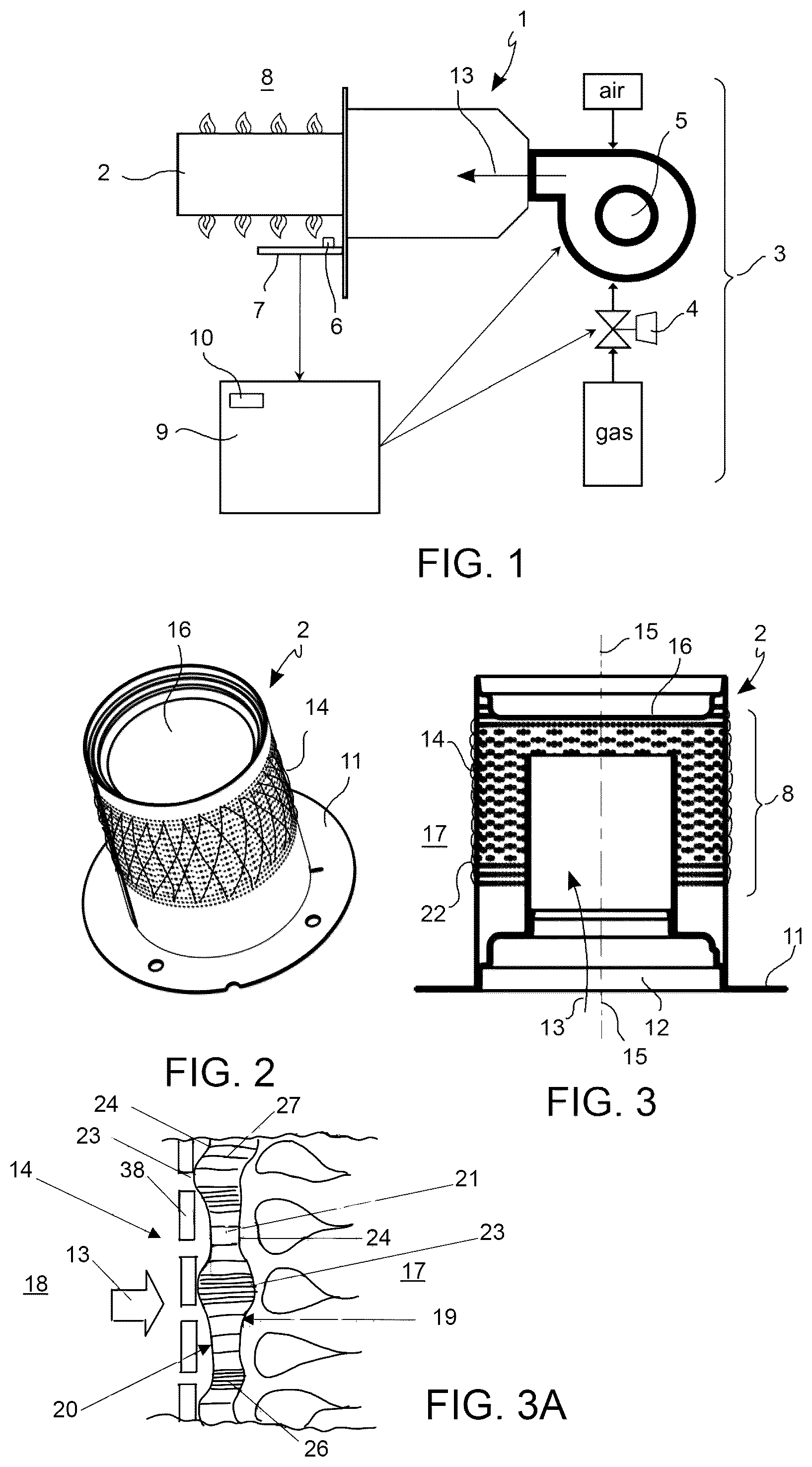 Patent US12455073 Figure 1 – Combustion membrane for a gas burner