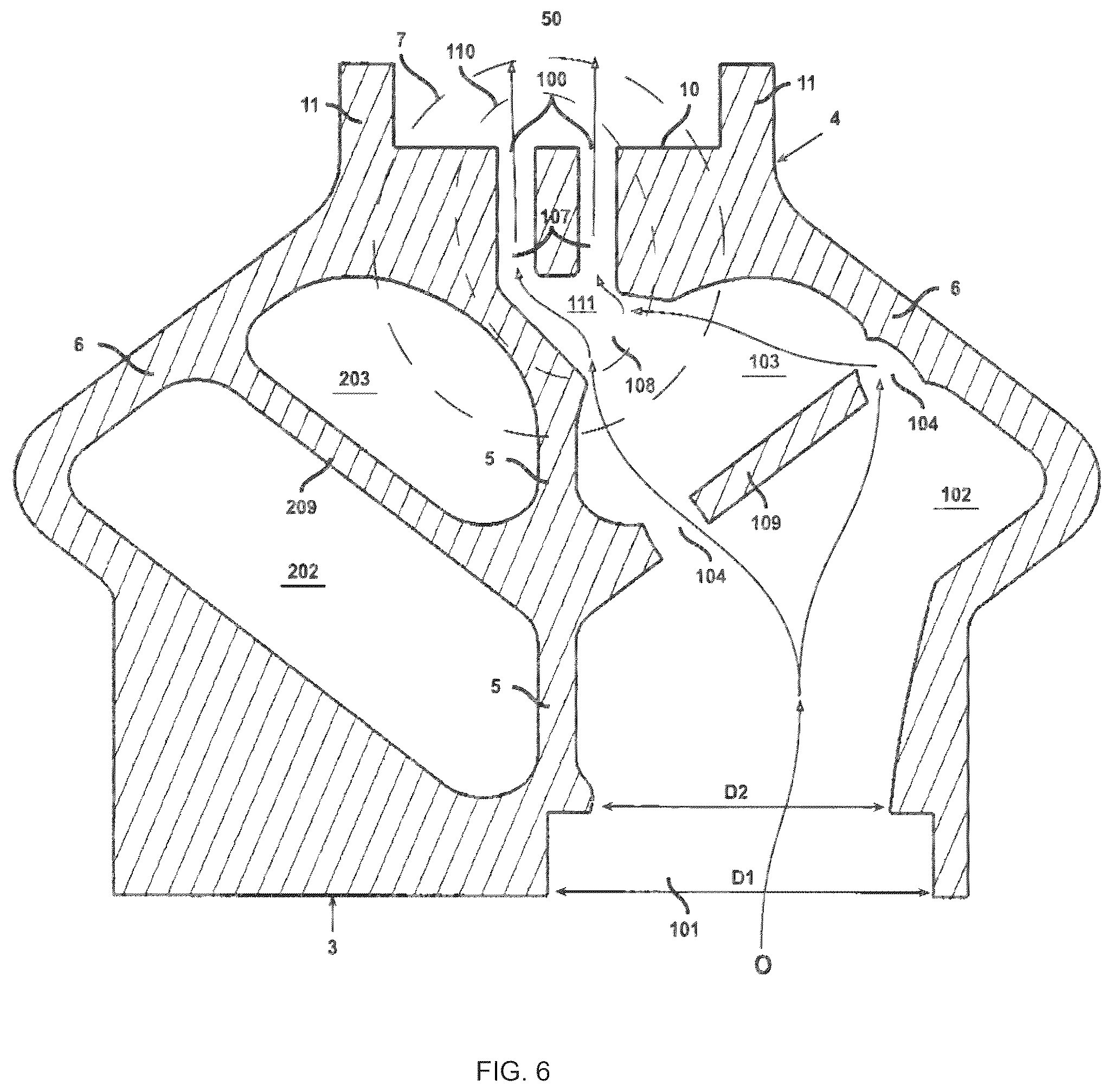 Patent US12455074 Figure 6 – Compact flame-curtain burner
