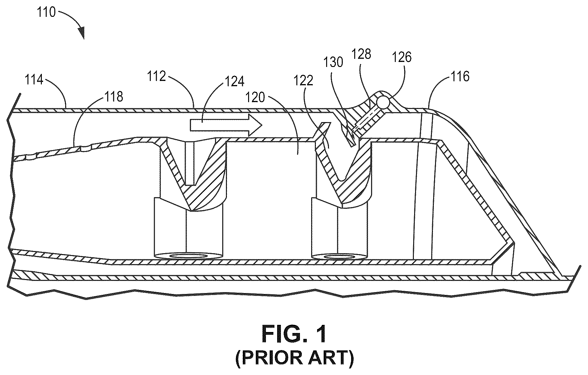 Patent US12455078 — Unitary case integrated flow scoops — Figure 1