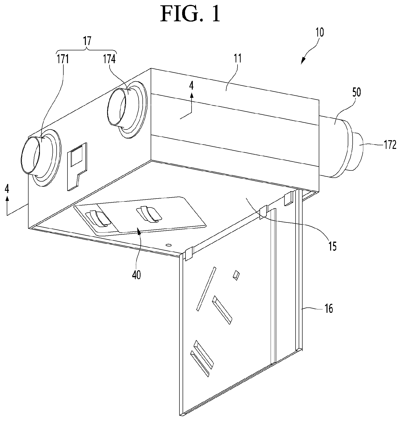 Patent US12455085 Figure 1 – Ventilation apparatus