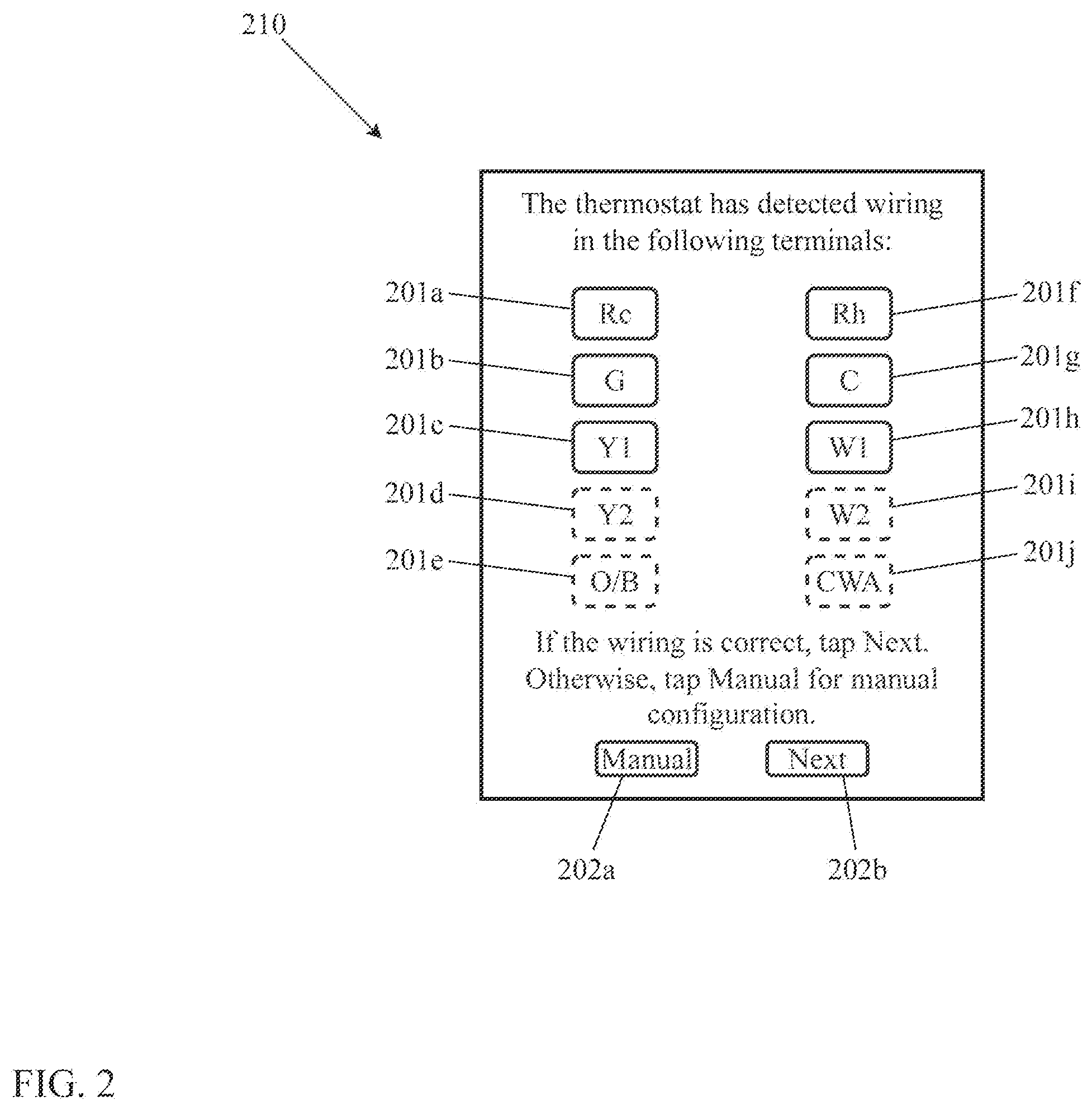 Patent US12455089 Figure 2 – Automatic wire detection for smart HVAC controllers