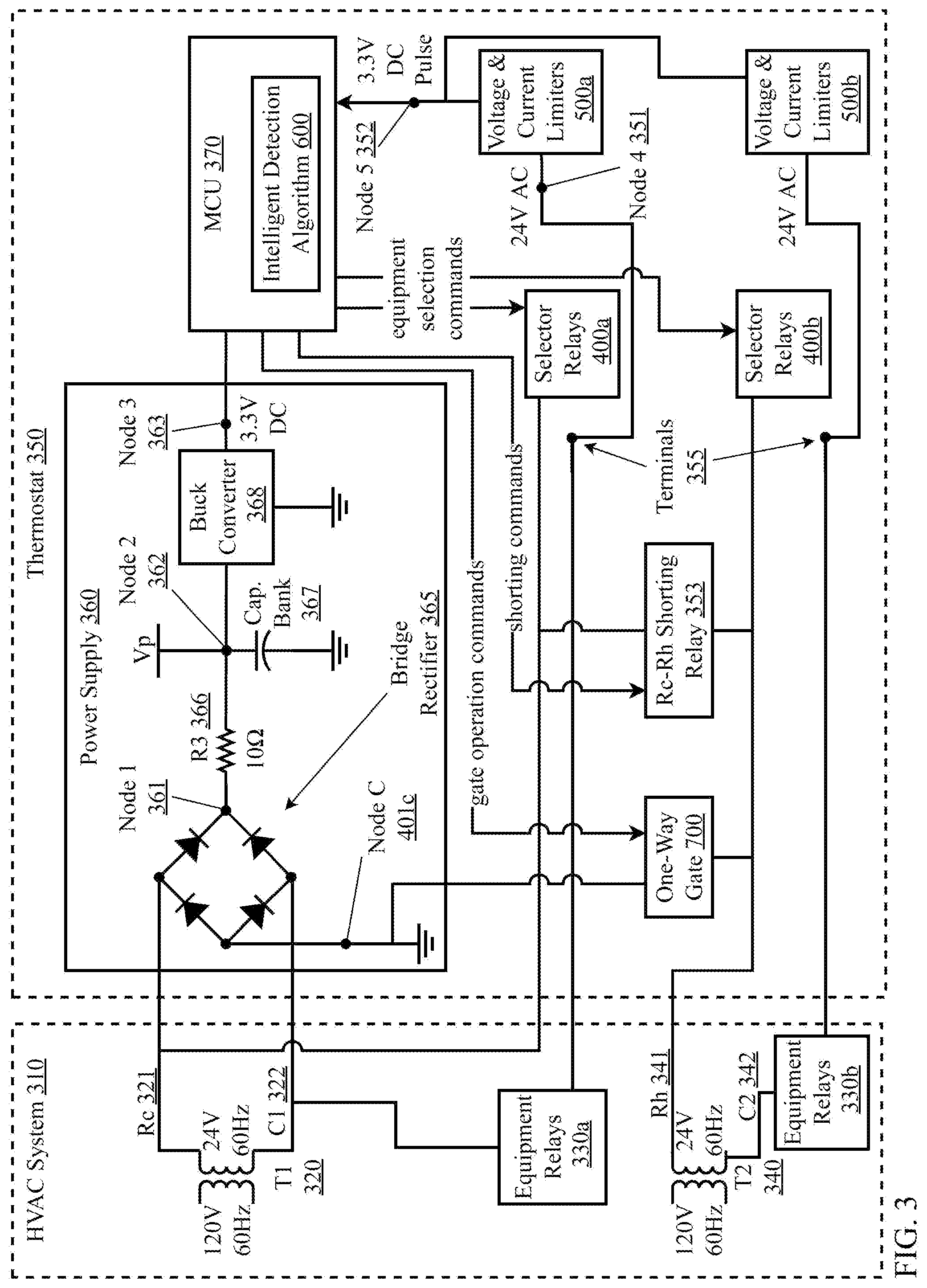 Patent US12455089 Figure 3 – Automatic wire detection for smart HVAC controllers
