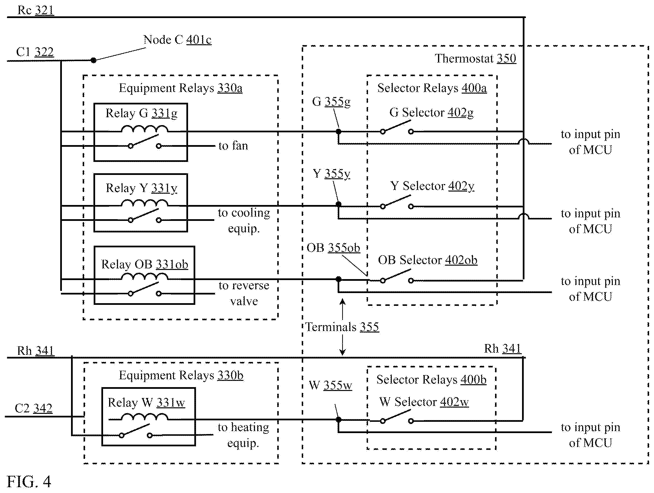 Patent US12455089 Figure 4 – Automatic wire detection for smart HVAC controllers