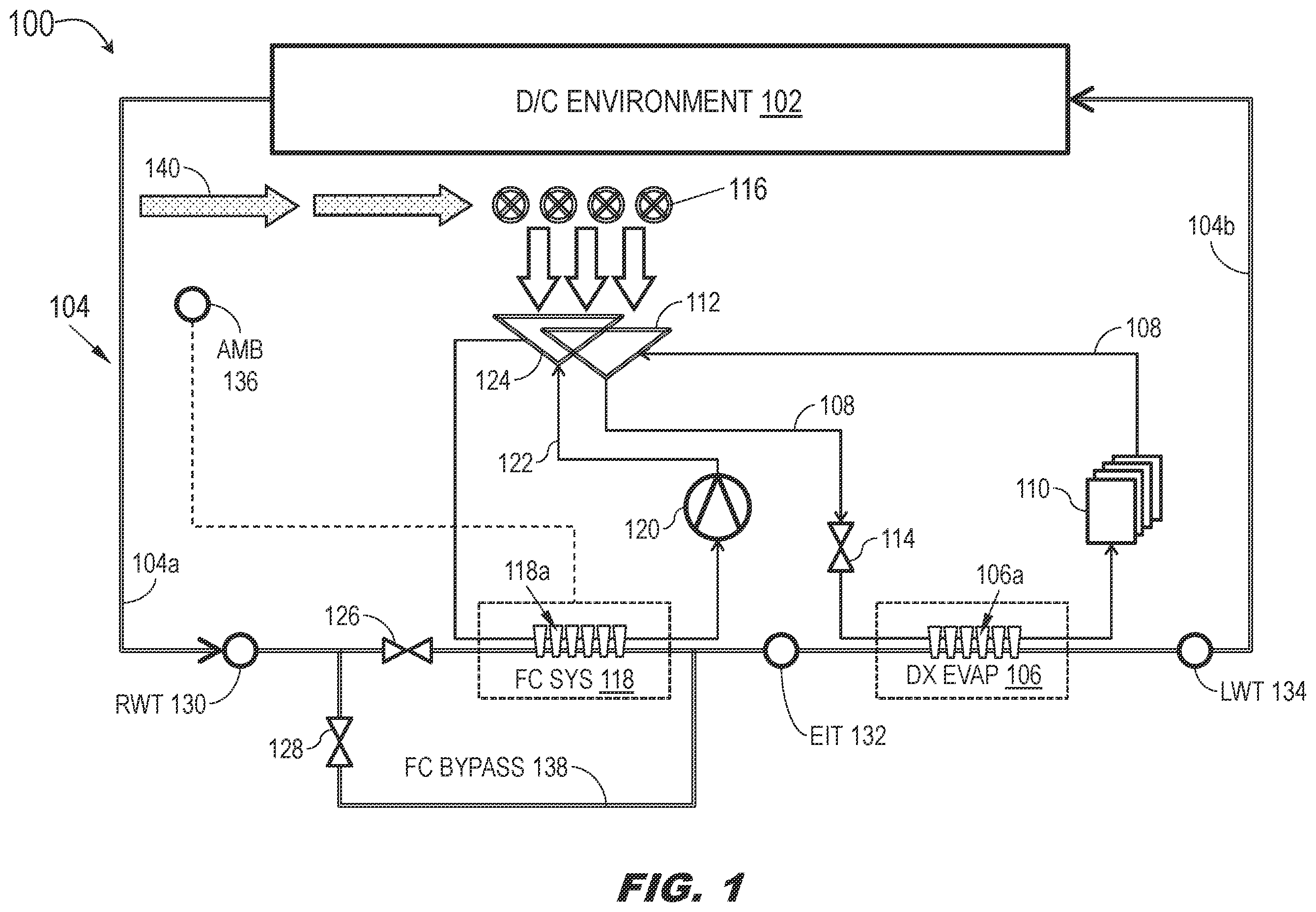 Patent US12455093 Figure 1 – Time-based energy efficient safe mode for freecooling unit
