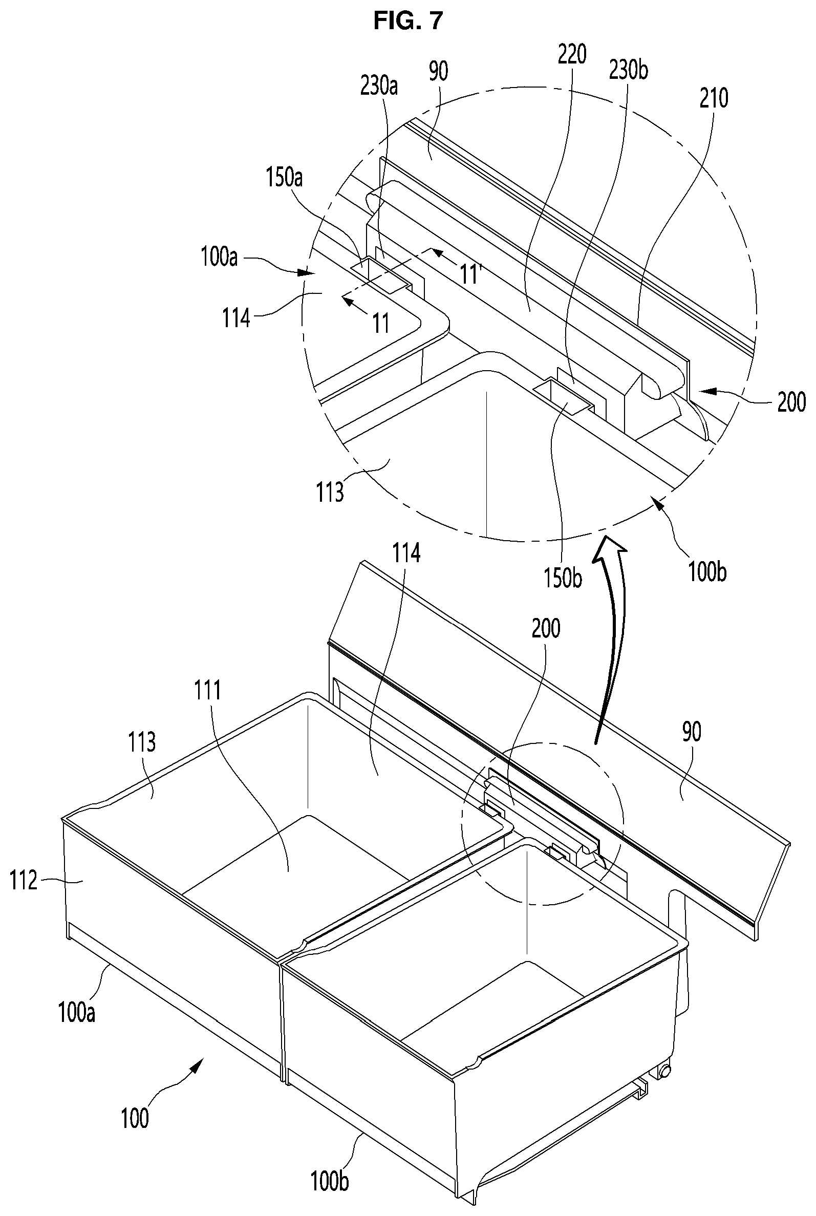 Patent US12455107 Figure 7 – Refrigerator