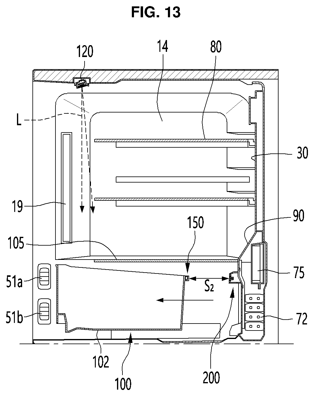 Patent US12455107 Figure 13 – Refrigerator