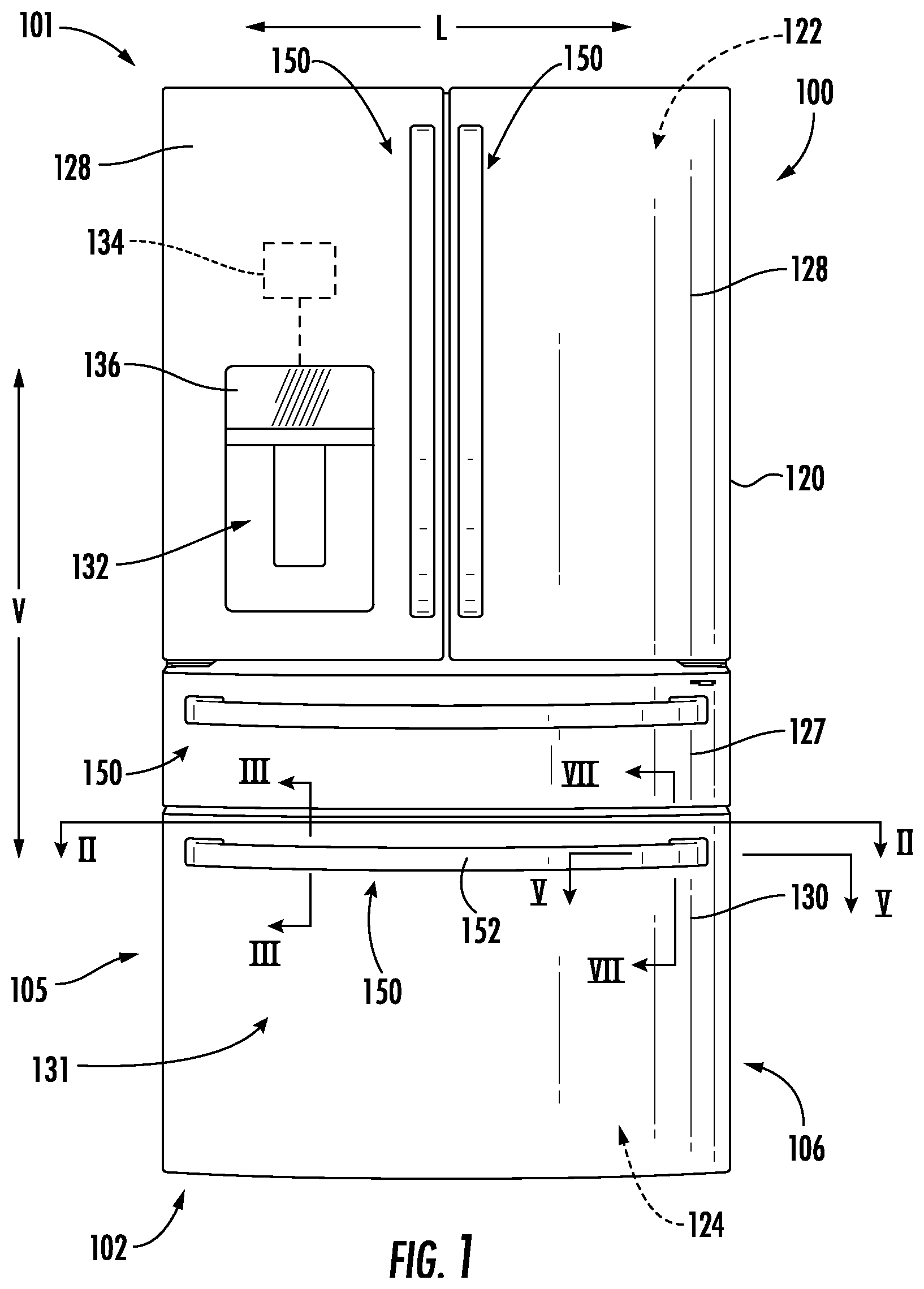 Patent US12455111 Figure 1 – Handle assembly with backup retention features
