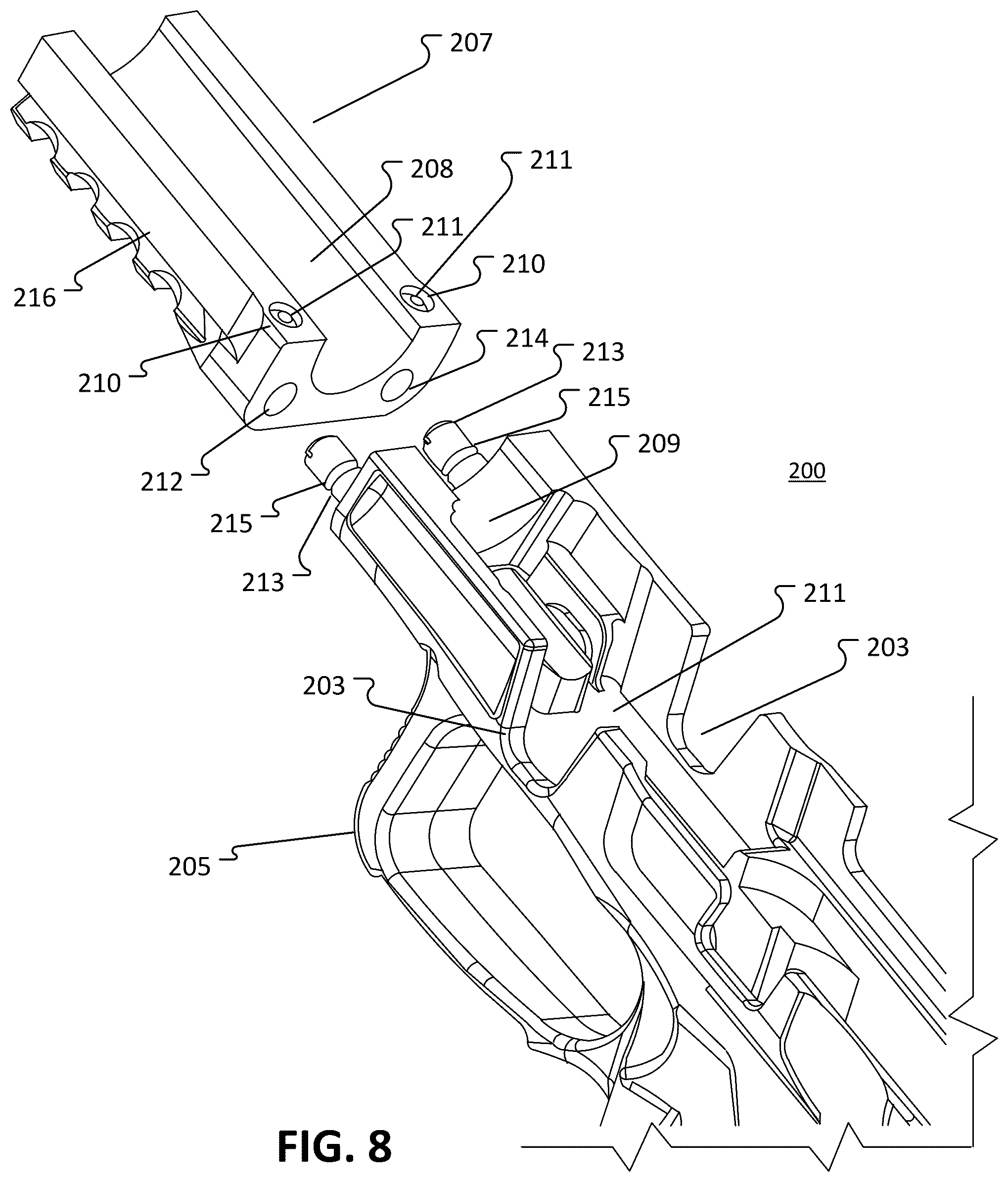 Patent US12455126 Figure 8 – Modular frame and chassis system for a firearm