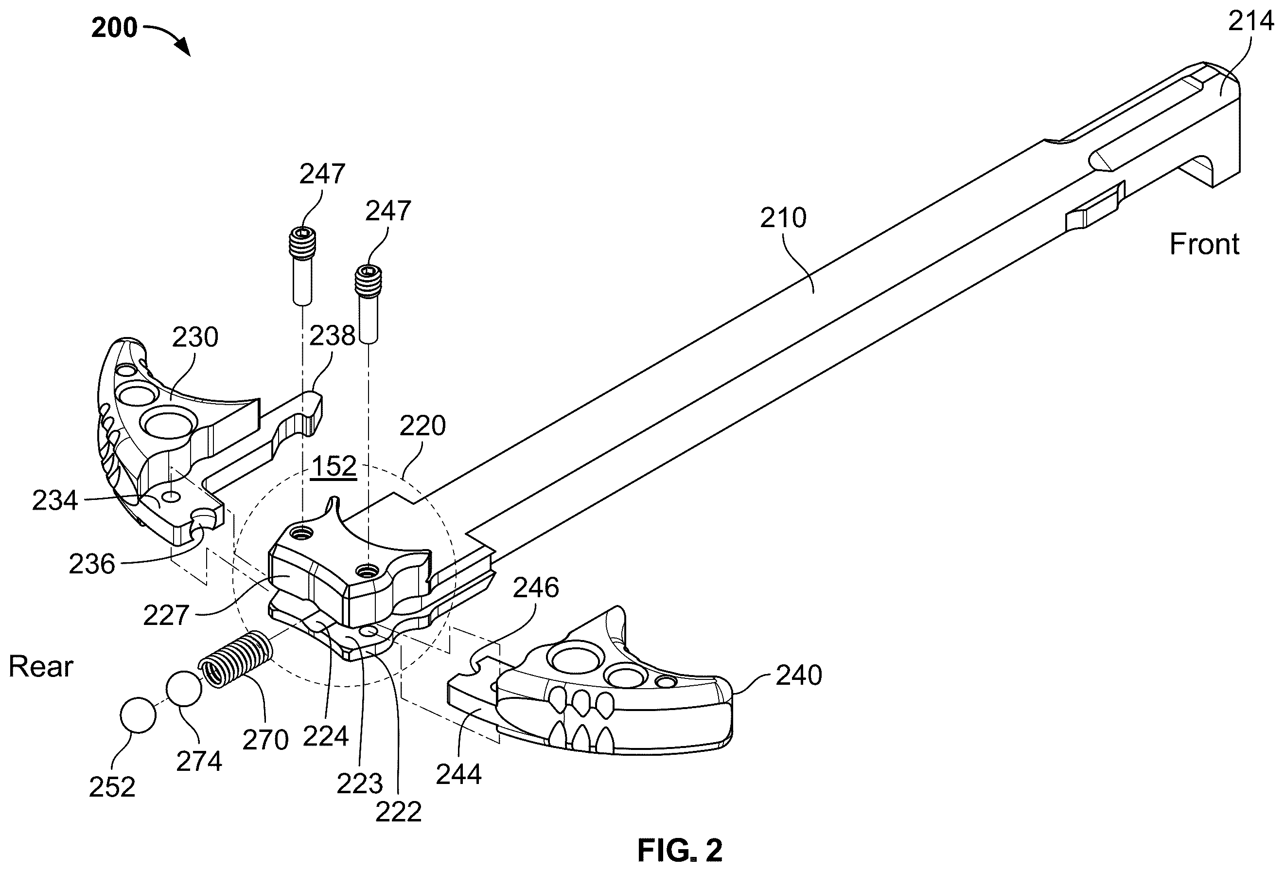 Patent US12455127 Figure 2 – Ambidextrous charging handle