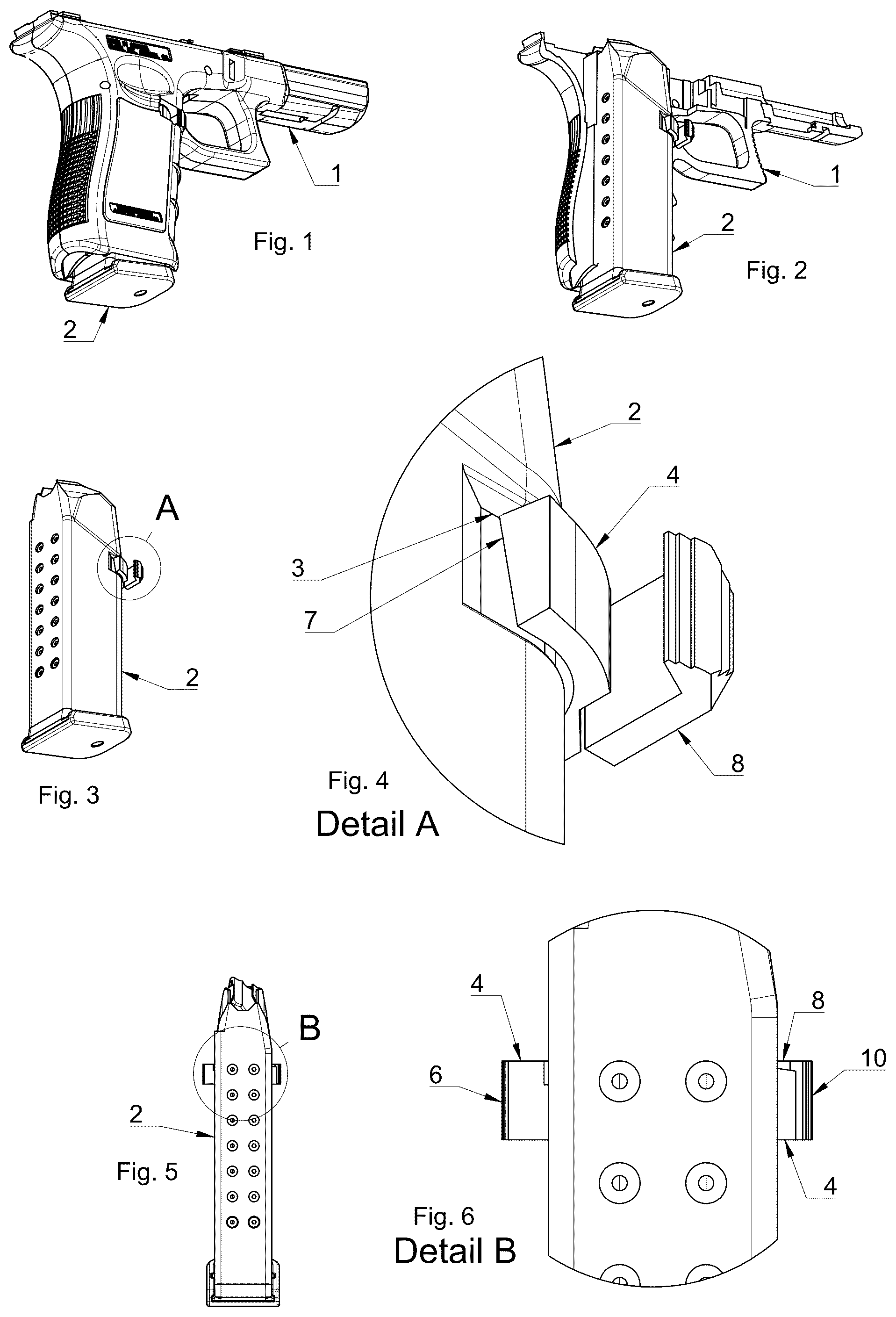 Patent US12455129 Figure 1 – Reciprocating ambidextrous magazine release system