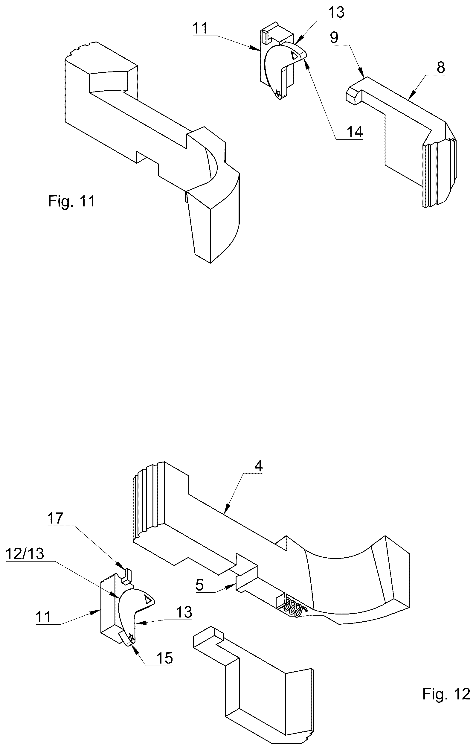 Patent US12455129 Figure 3 – Reciprocating ambidextrous magazine release system