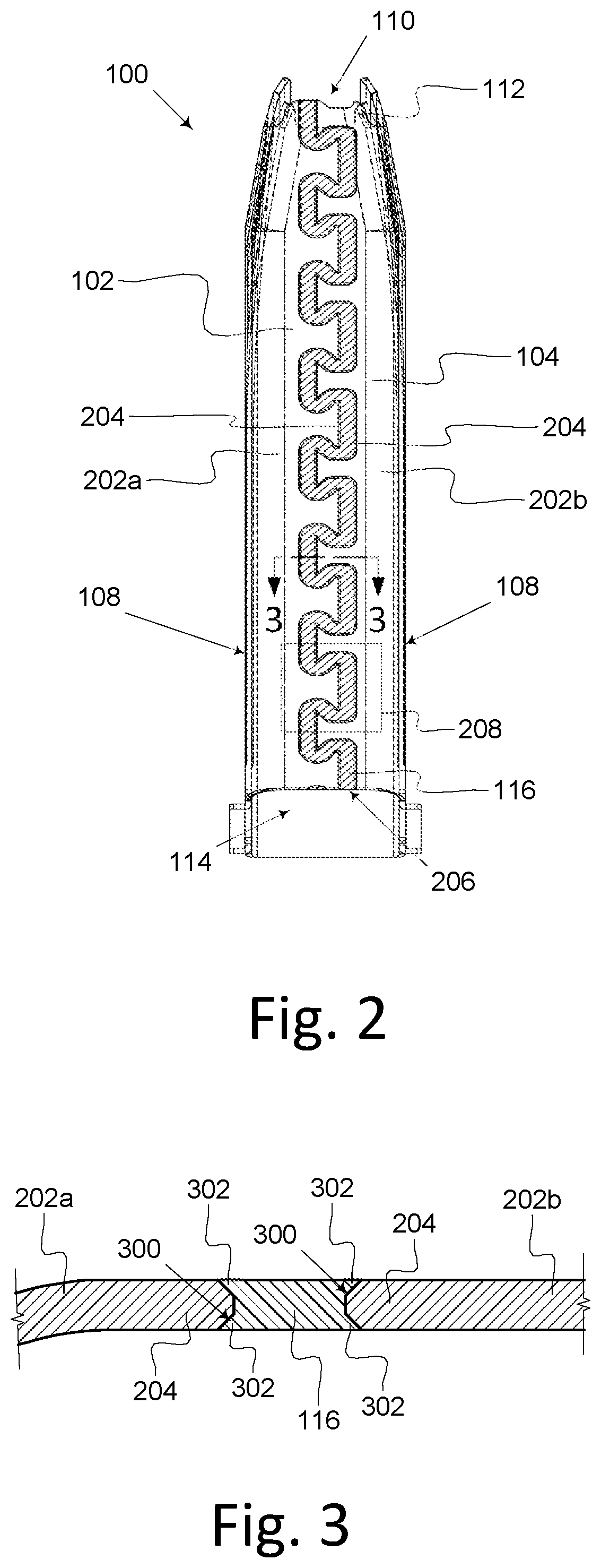 Patent US12455130 Figure 2 – Firearm magazine with molded seam