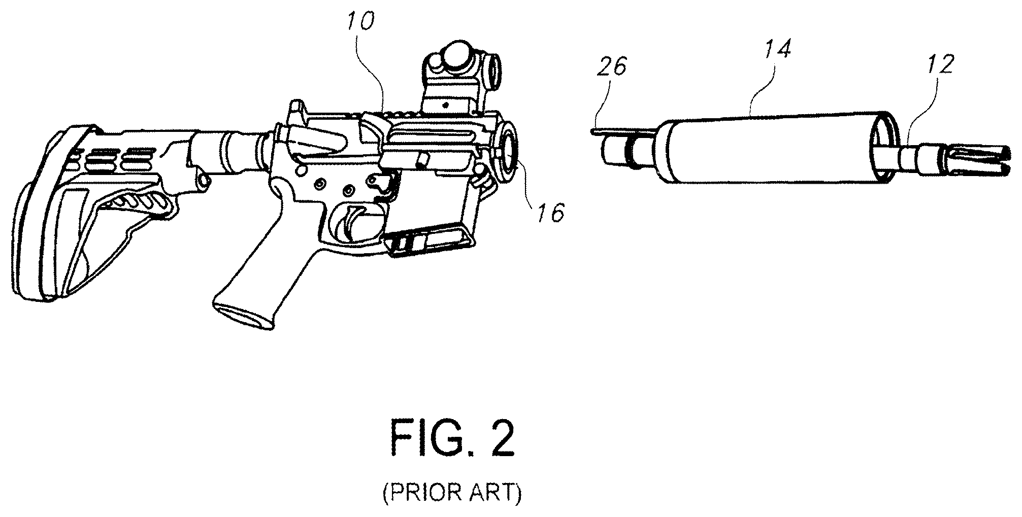 Patent US12455135 Figure 2 – Quick take-down firearm