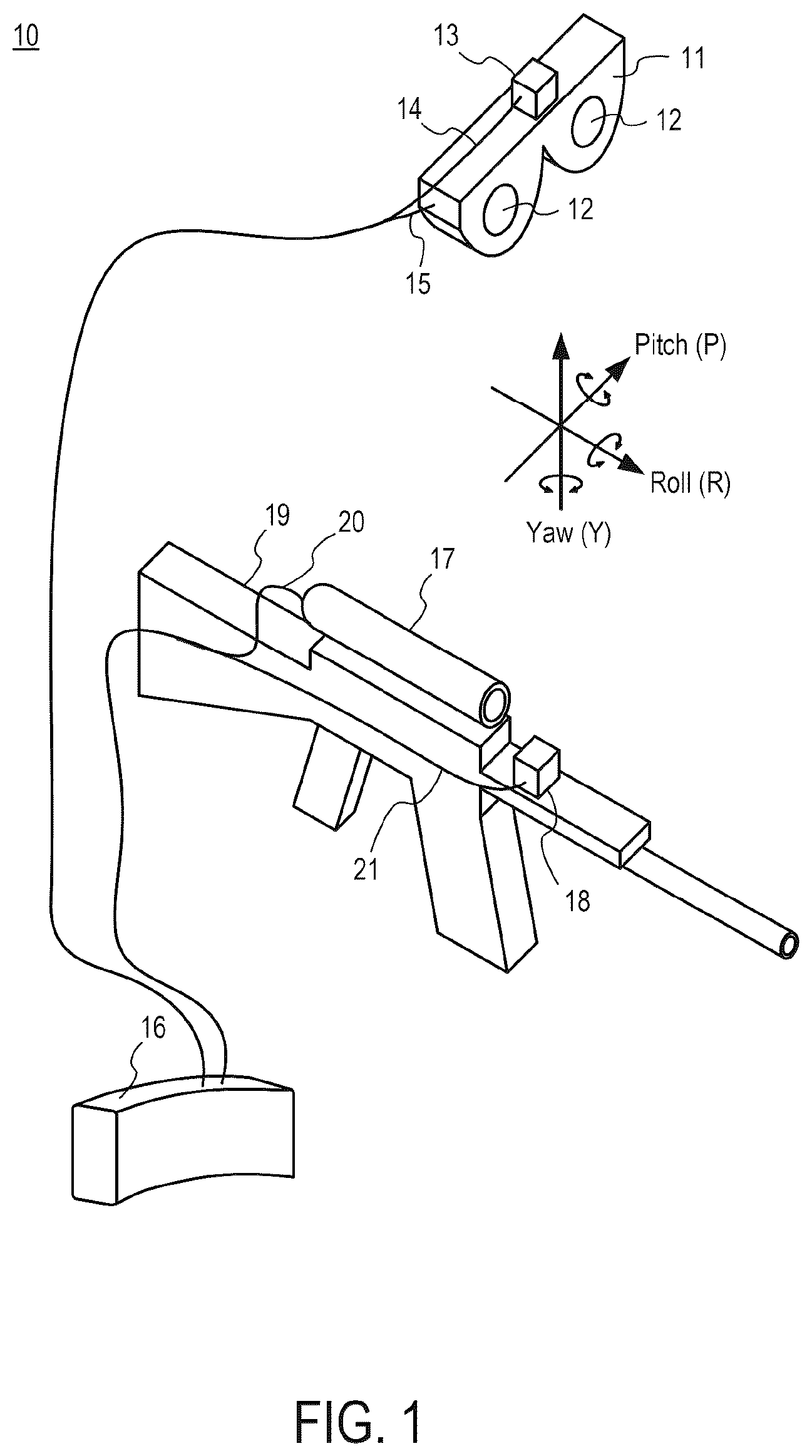 Patent US12455140 — System and method for video image registration and/or providing supplemental data in a heads up display — Figure 1