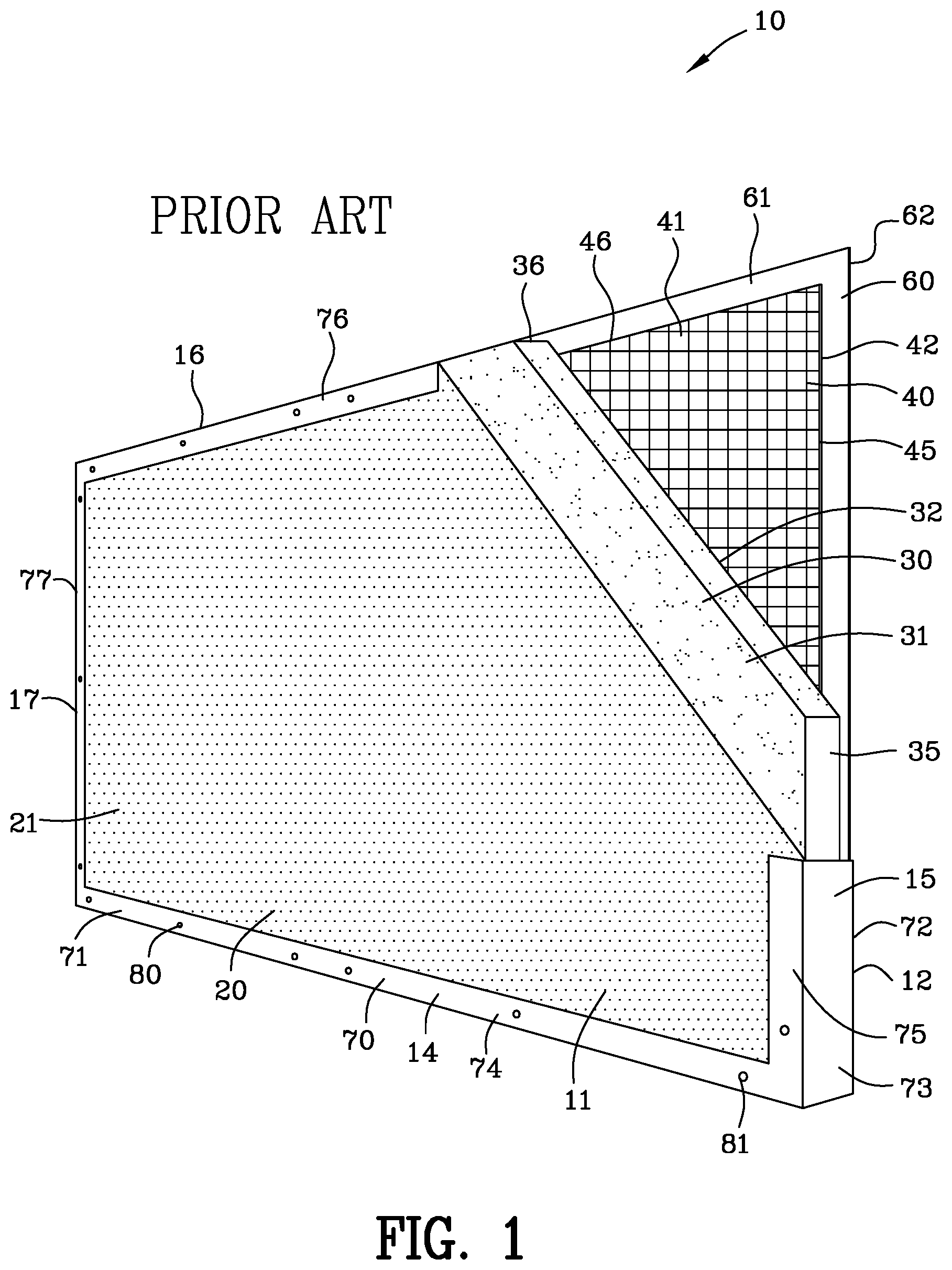 Patent US12455145 Figure 1 – Ballistic sound reducing panel