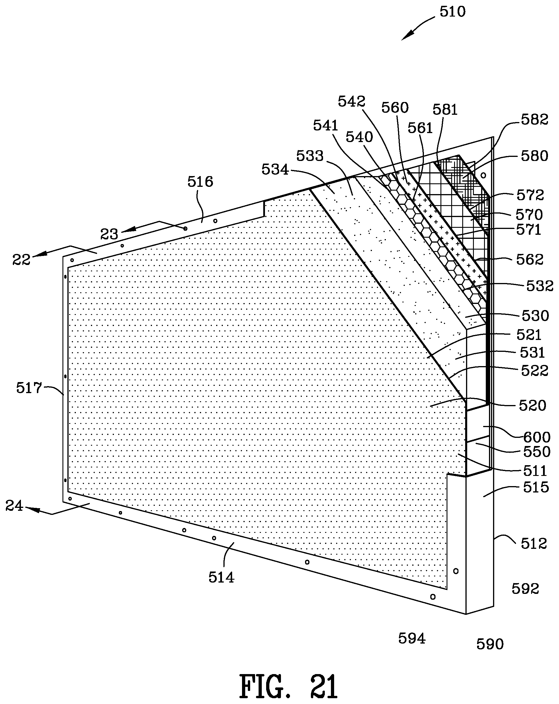 Patent US12455145 Figure 17 – Ballistic sound reducing panel