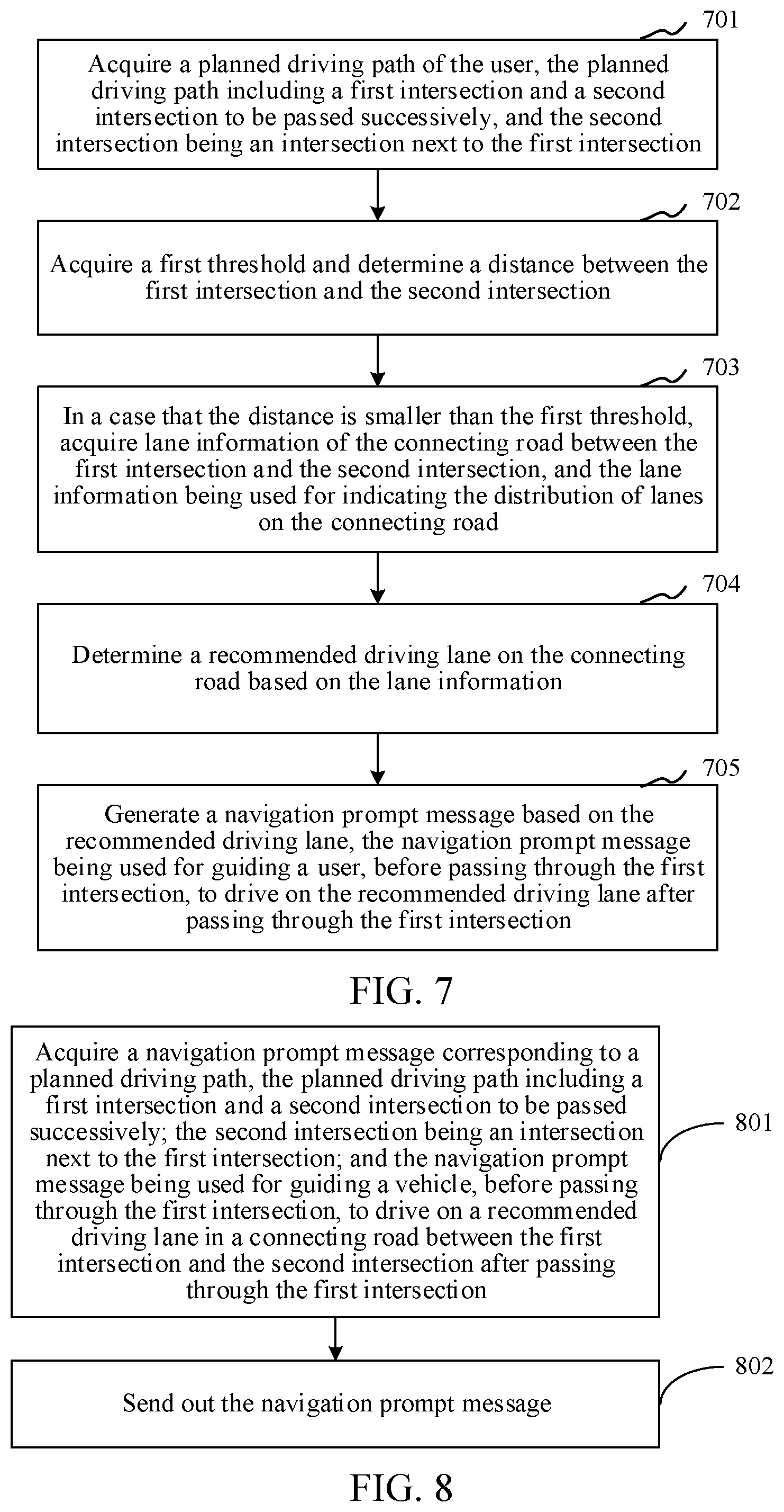 Patent US12455171 Figure 6 – Providing early lane navigation information for a road connecting successive intersections