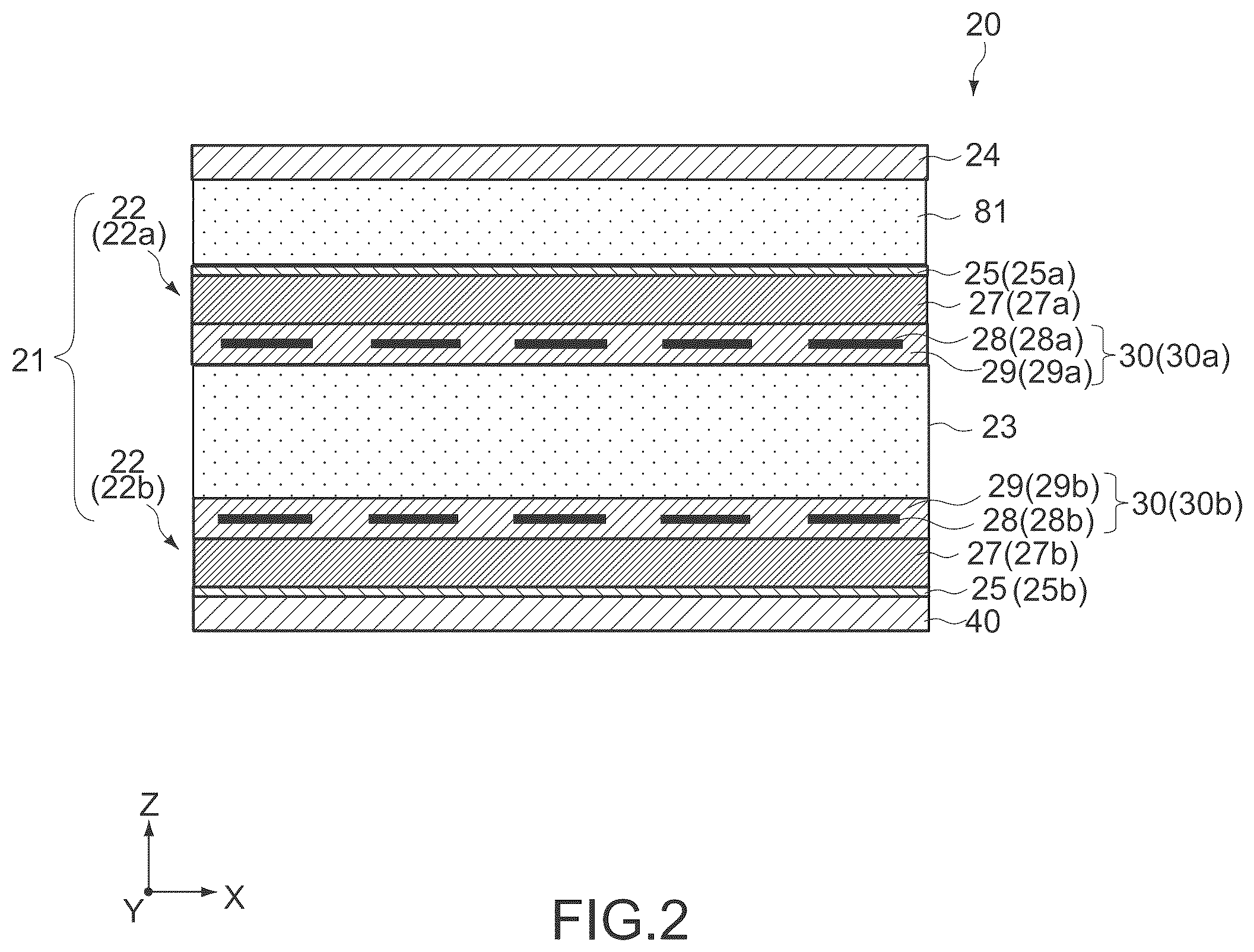 Patent US12455203 Figure 2 – Pressure sensor apparatus having a viscoelastic separation layer between a first pressure sensor and a second pressure sensor