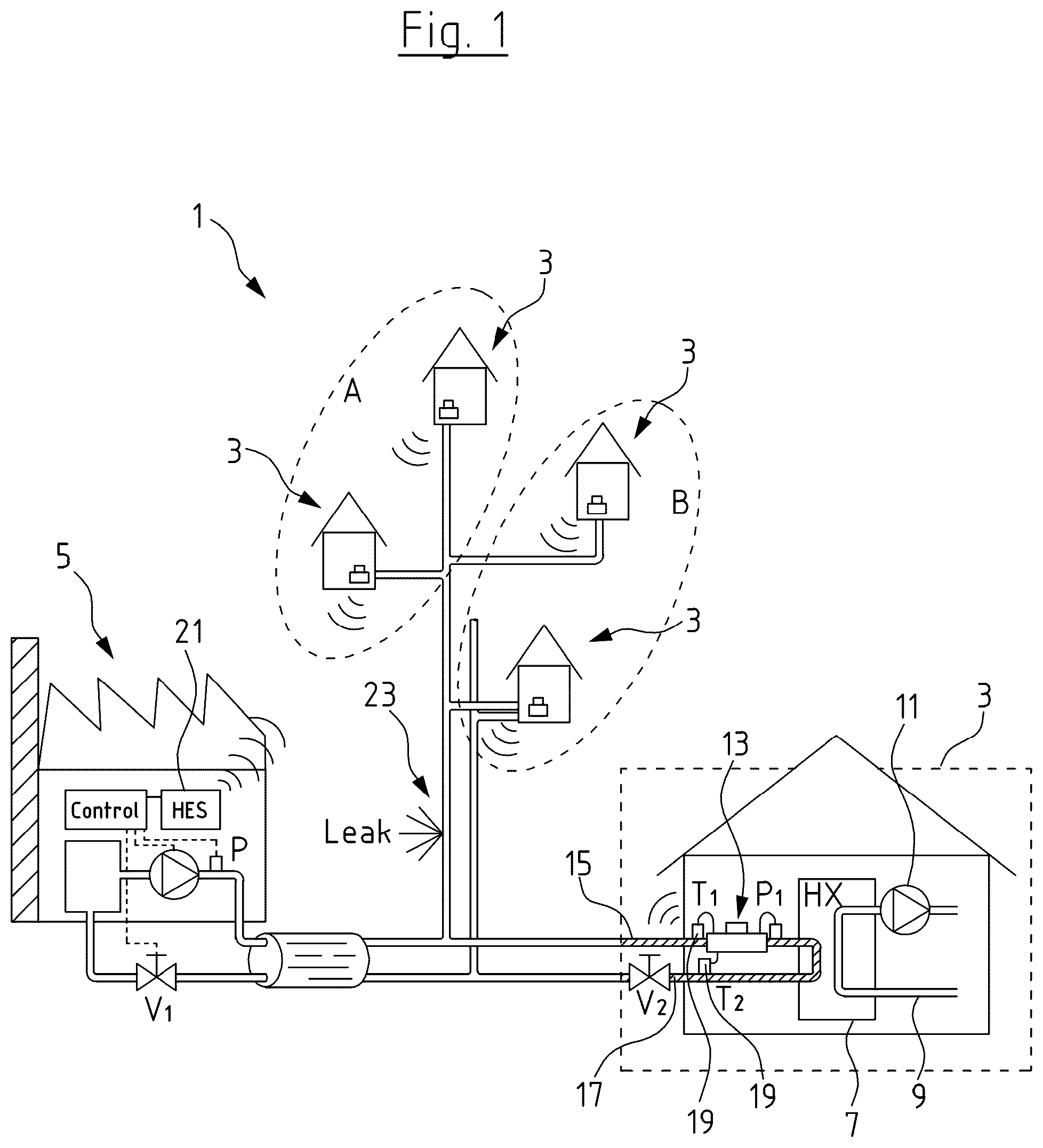 Patent US12455208 Figure 1 – System and method for acoustic leakage detection by use of an ultrasonic flow meter