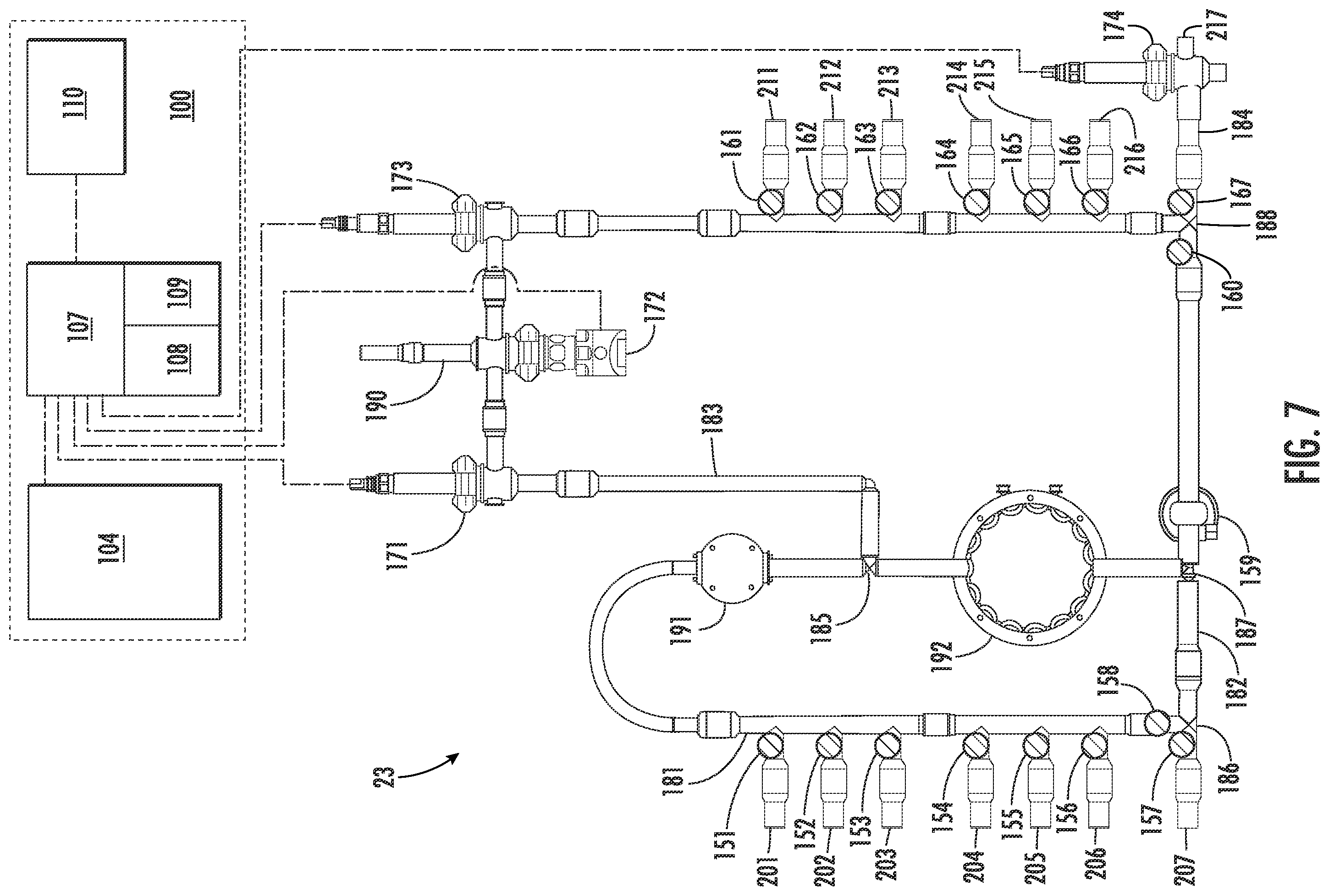 Patent US12455292 Figure 6 – Single use manifold for buffer management system