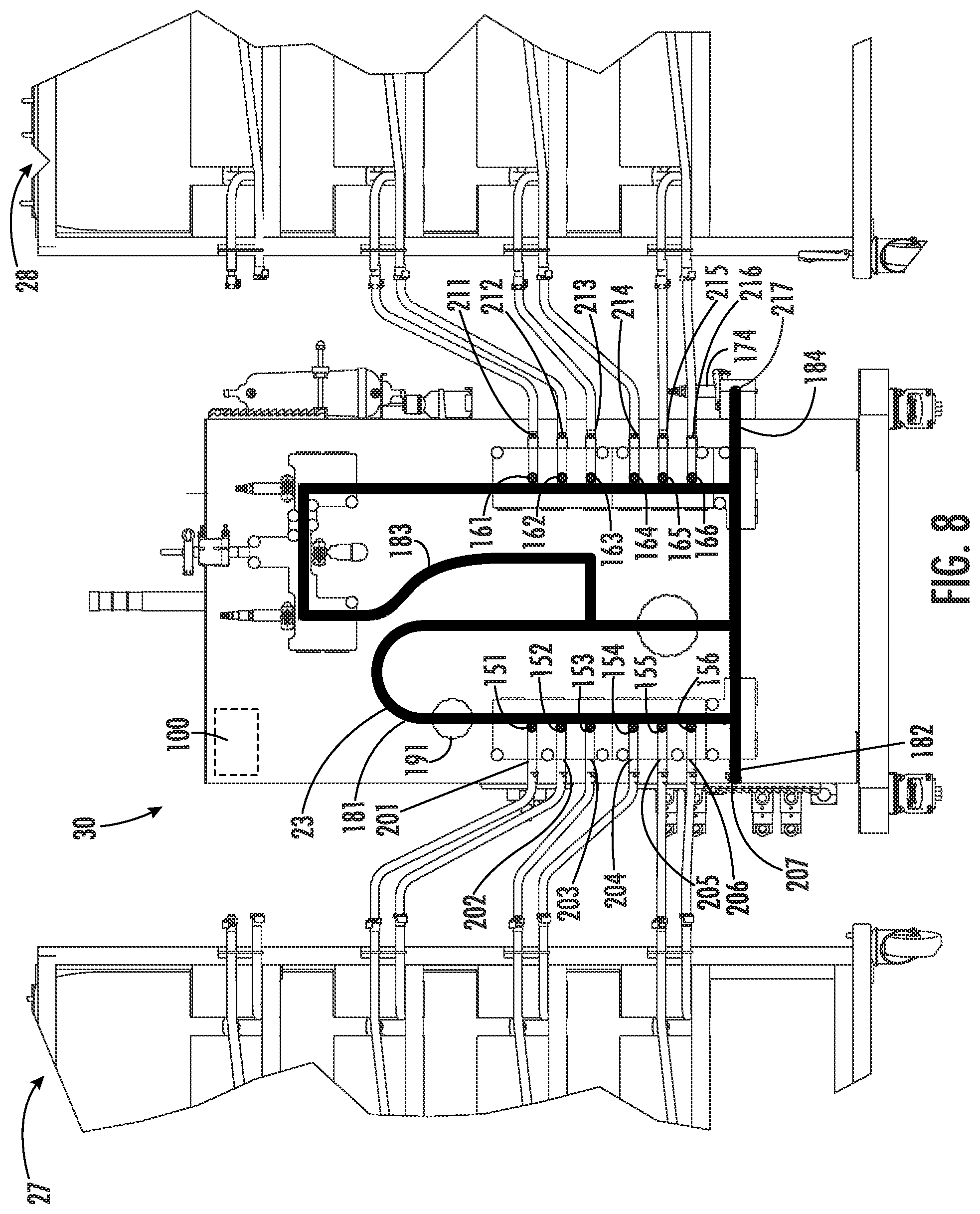 Patent US12455292 Figure 7 – Single use manifold for buffer management system