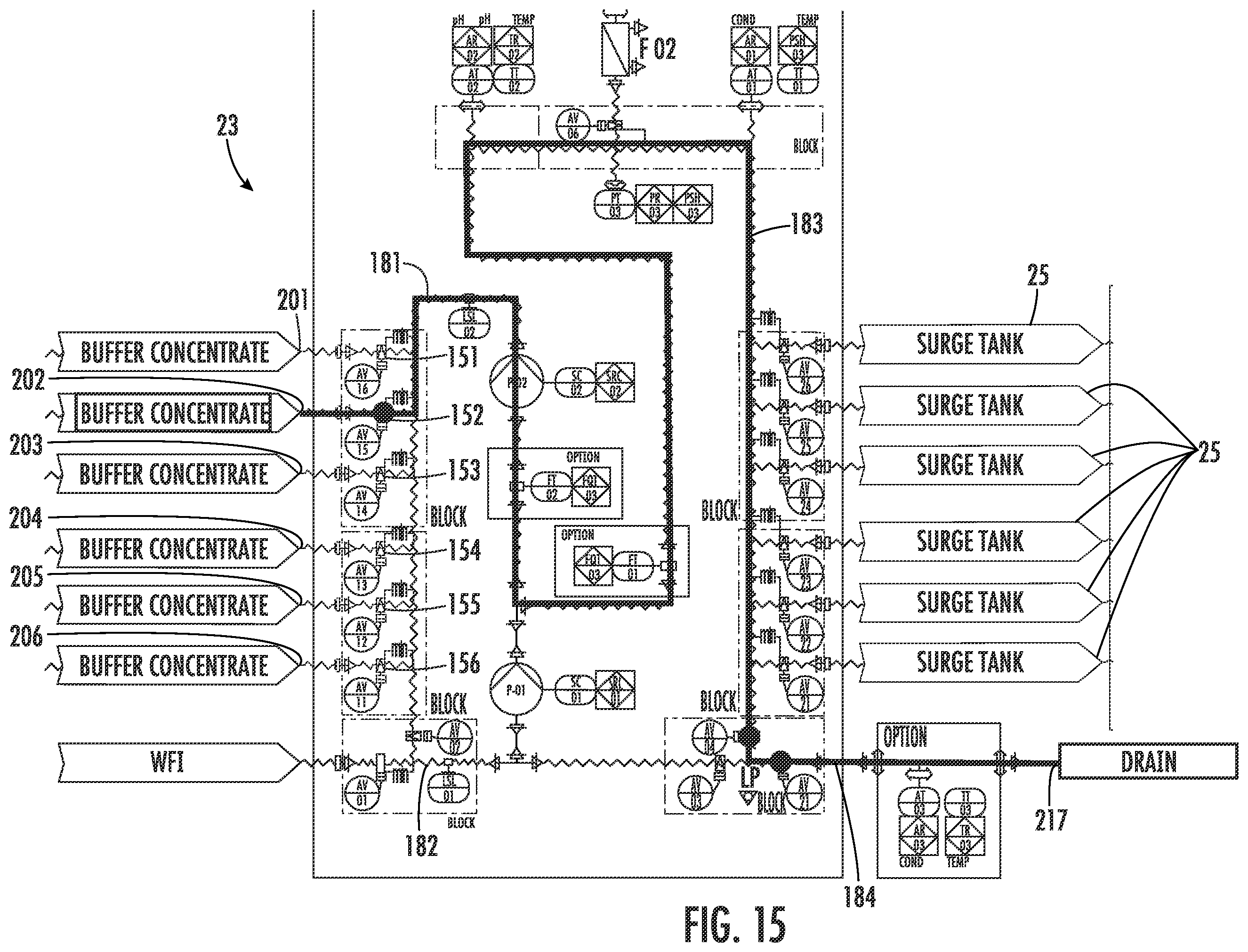 Patent US12455292 Figure 14 – Single use manifold for buffer management system