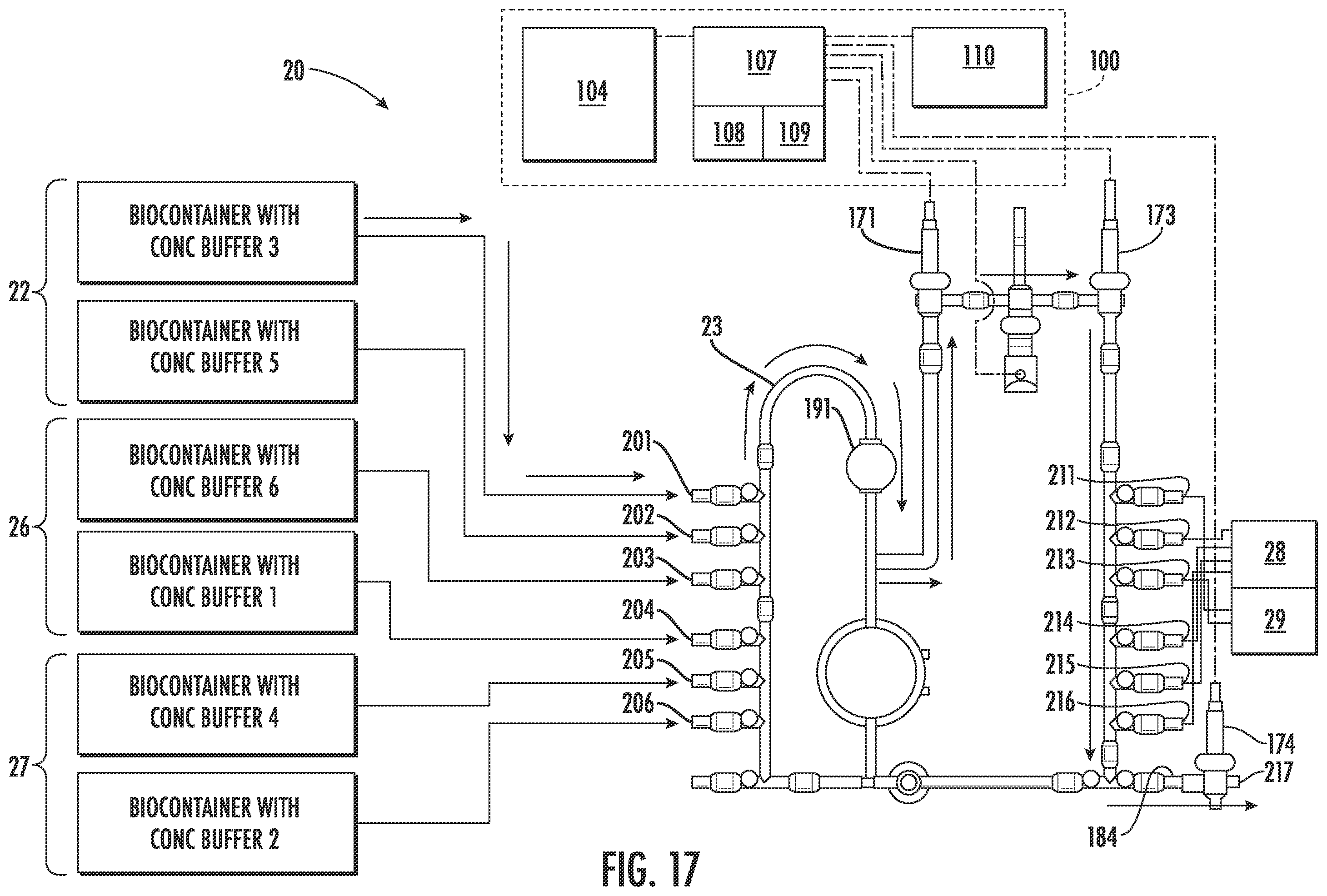 Patent US12455292 Figure 16 – Single use manifold for buffer management system