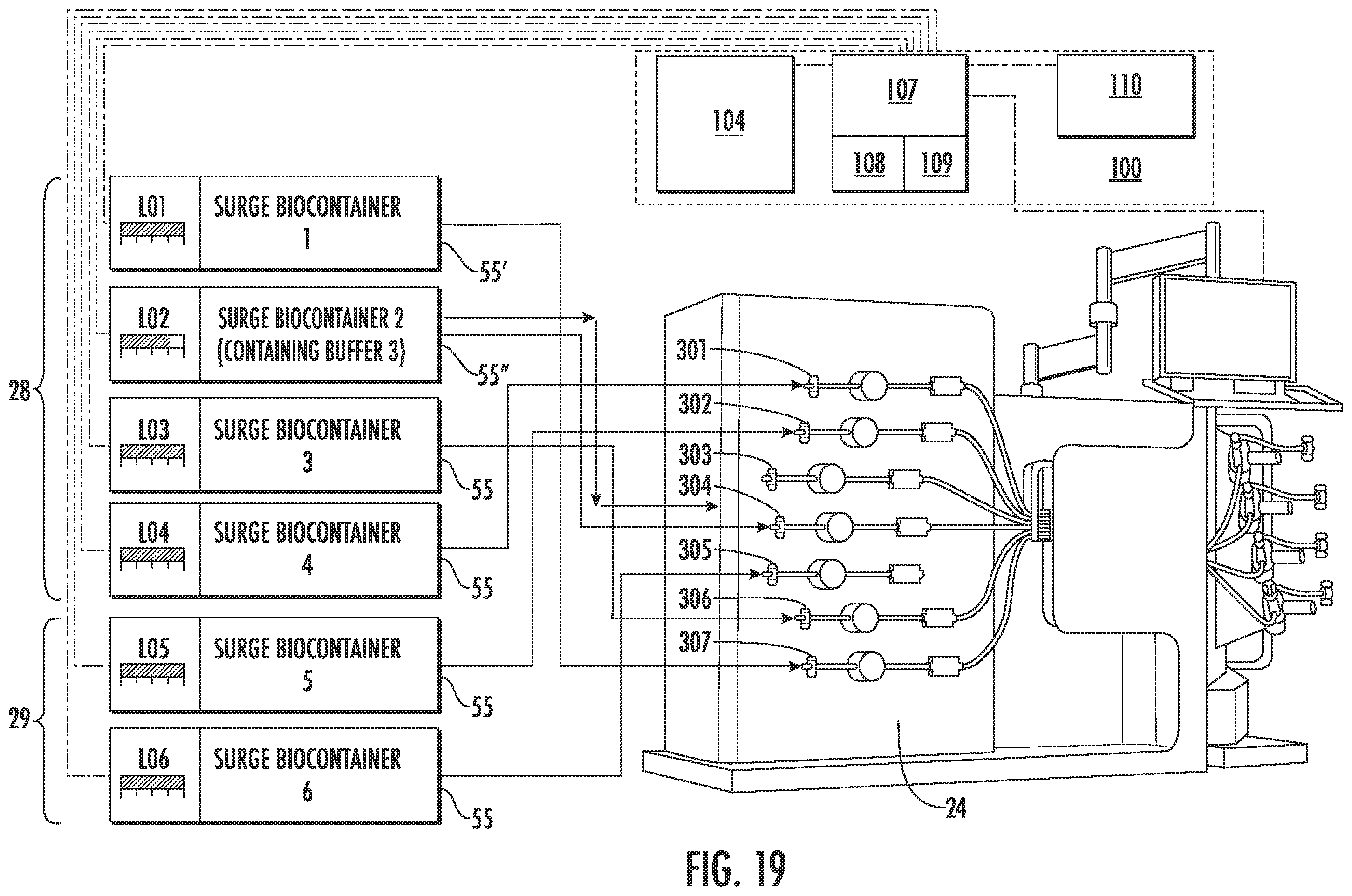 Patent US12455292 Figure 18 – Single use manifold for buffer management system