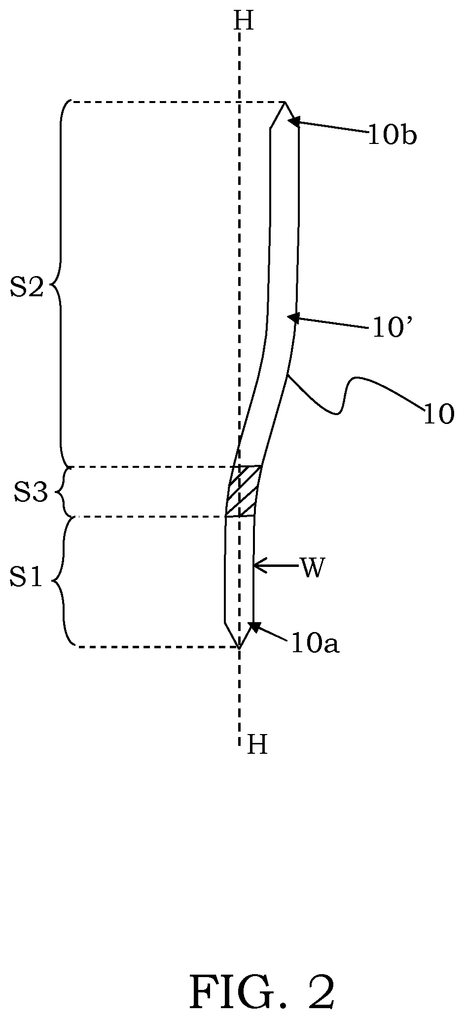Patent US12455299 Figure 2 – Contact element for a probe head for testing high-frequency electronic devices and relating probe head
