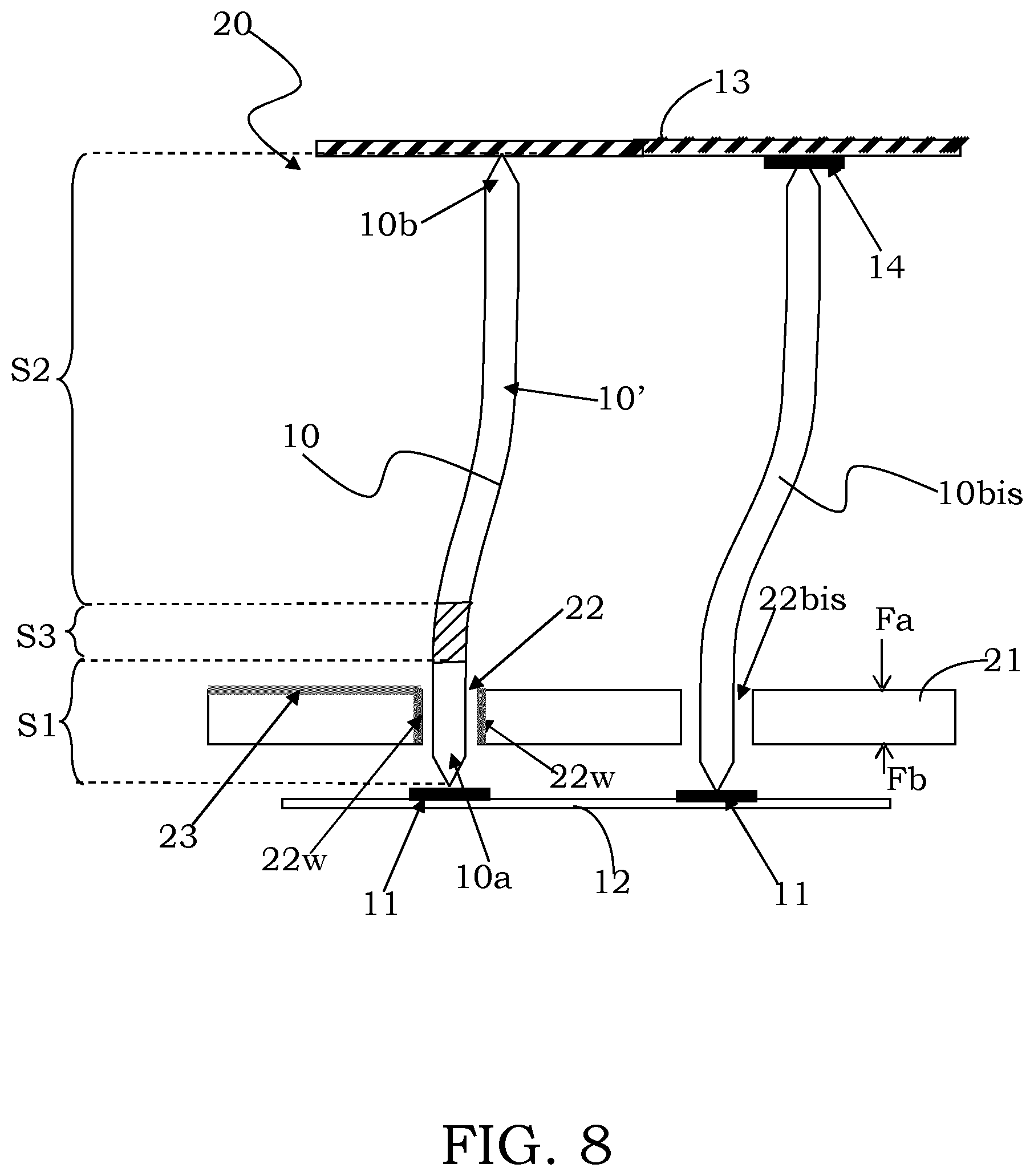Patent US12455299 Figure 8 – Contact element for a probe head for testing high-frequency electronic devices and relating probe head