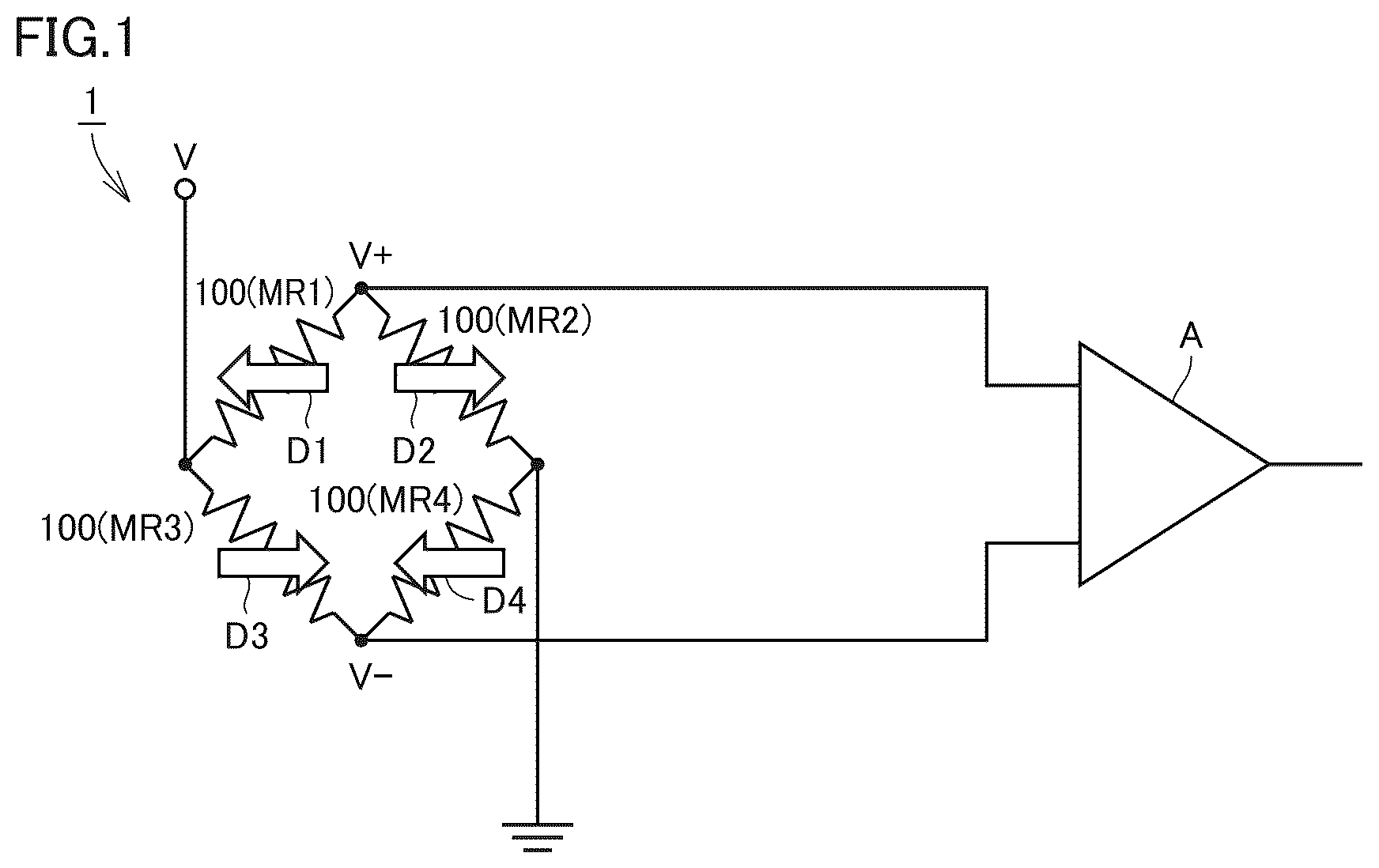 Patent US12455328 Figure 1 – Magnetic sensor, position detector including the same, and method of manufacturing magnetic sensor