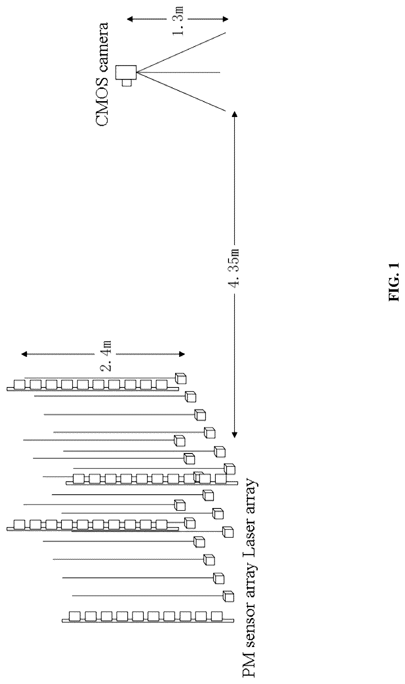 Patent US12455377 Figure 1 – System and method for capturing movement trajectories of particulate matter
