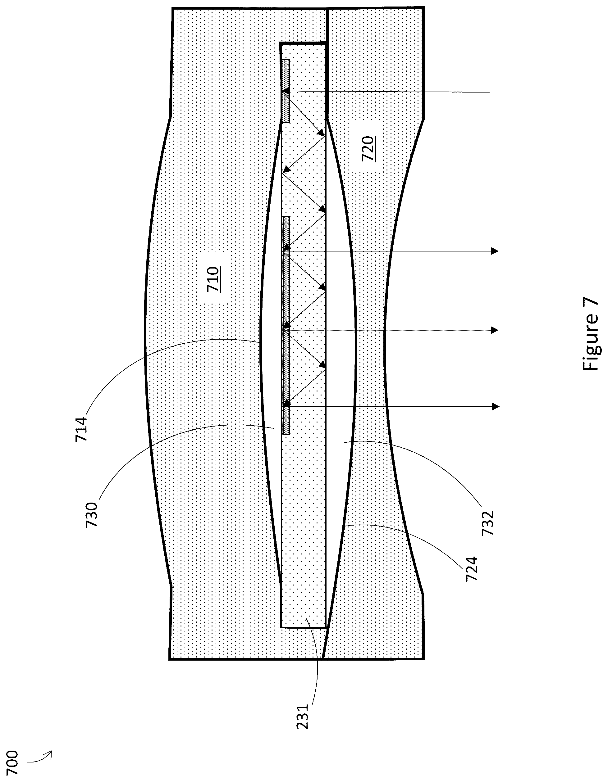 Patent US12455404 Figure 7 – Multi-focal optics for wearable heads-up displays