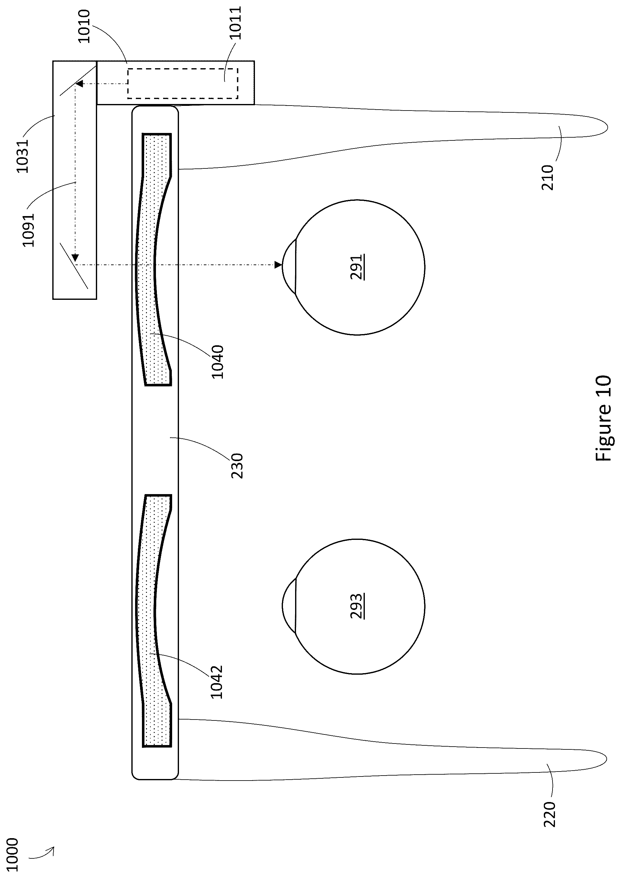Patent US12455404 Figure 10 – Multi-focal optics for wearable heads-up displays