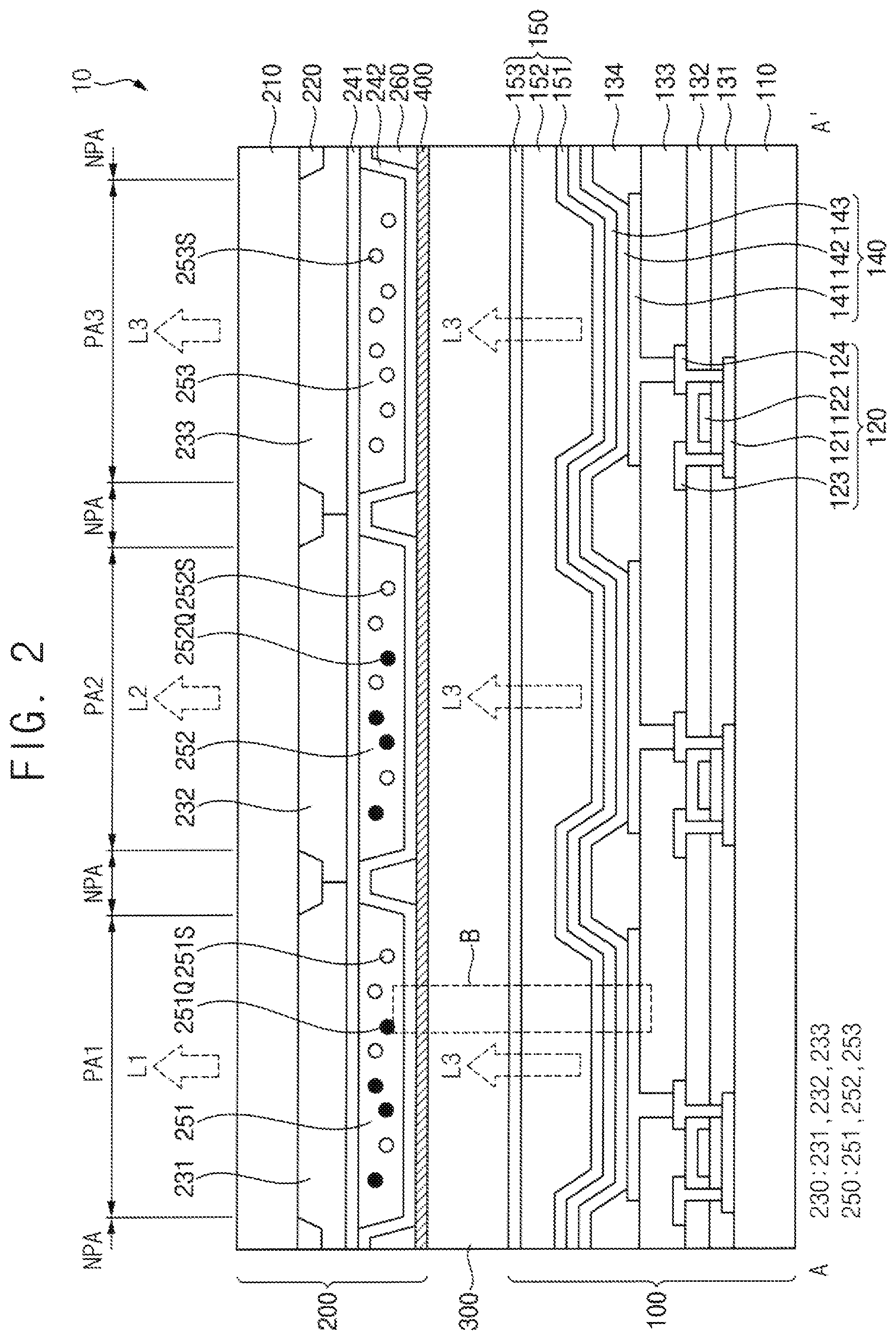 Patent US12455408 Figure 2 – Color conversion panel and display device including the same