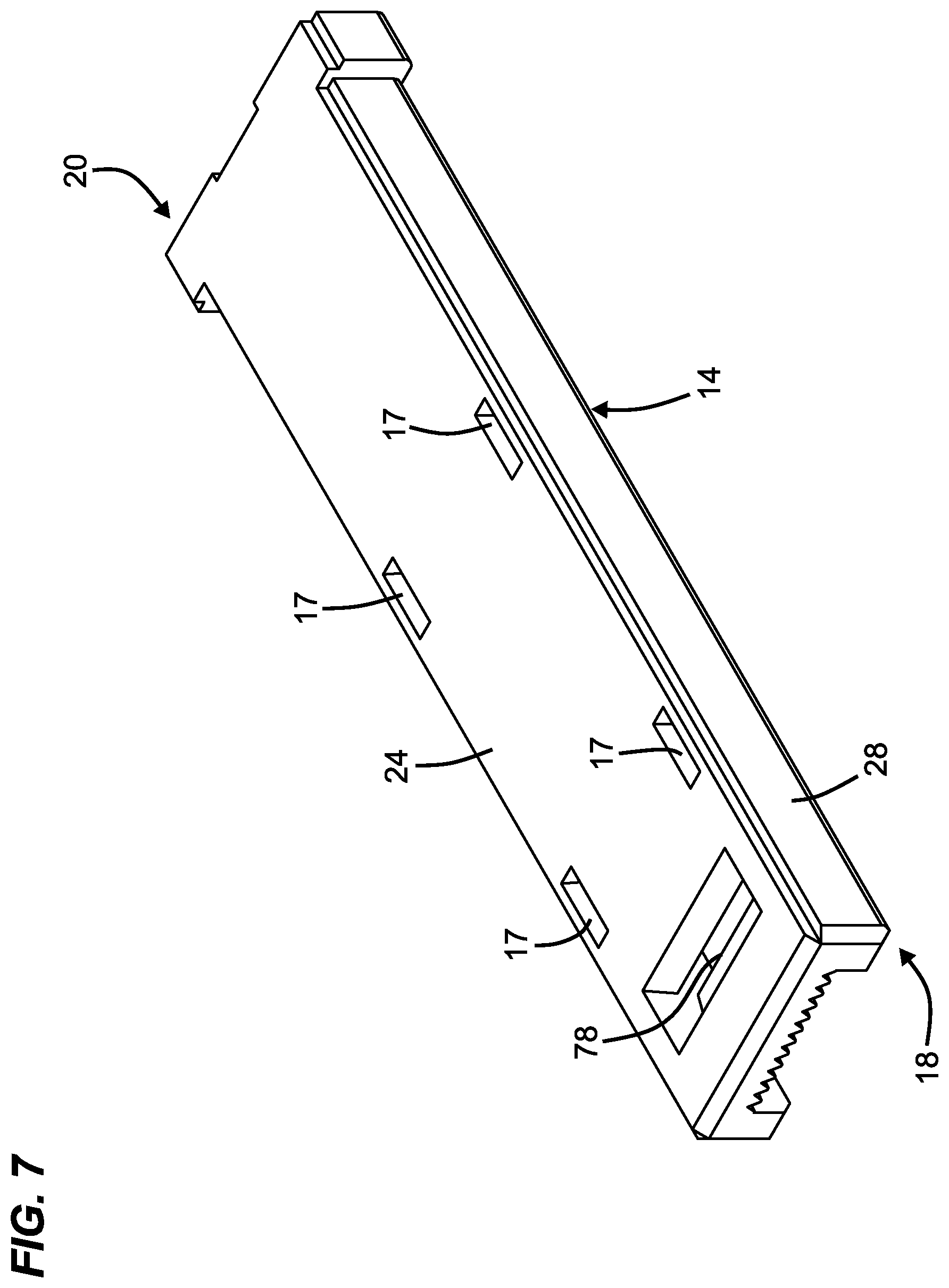 Patent US12455416 Figure 7 – Low profile fiber holders for use with bare fiber multi-fiber fiber optic connectors