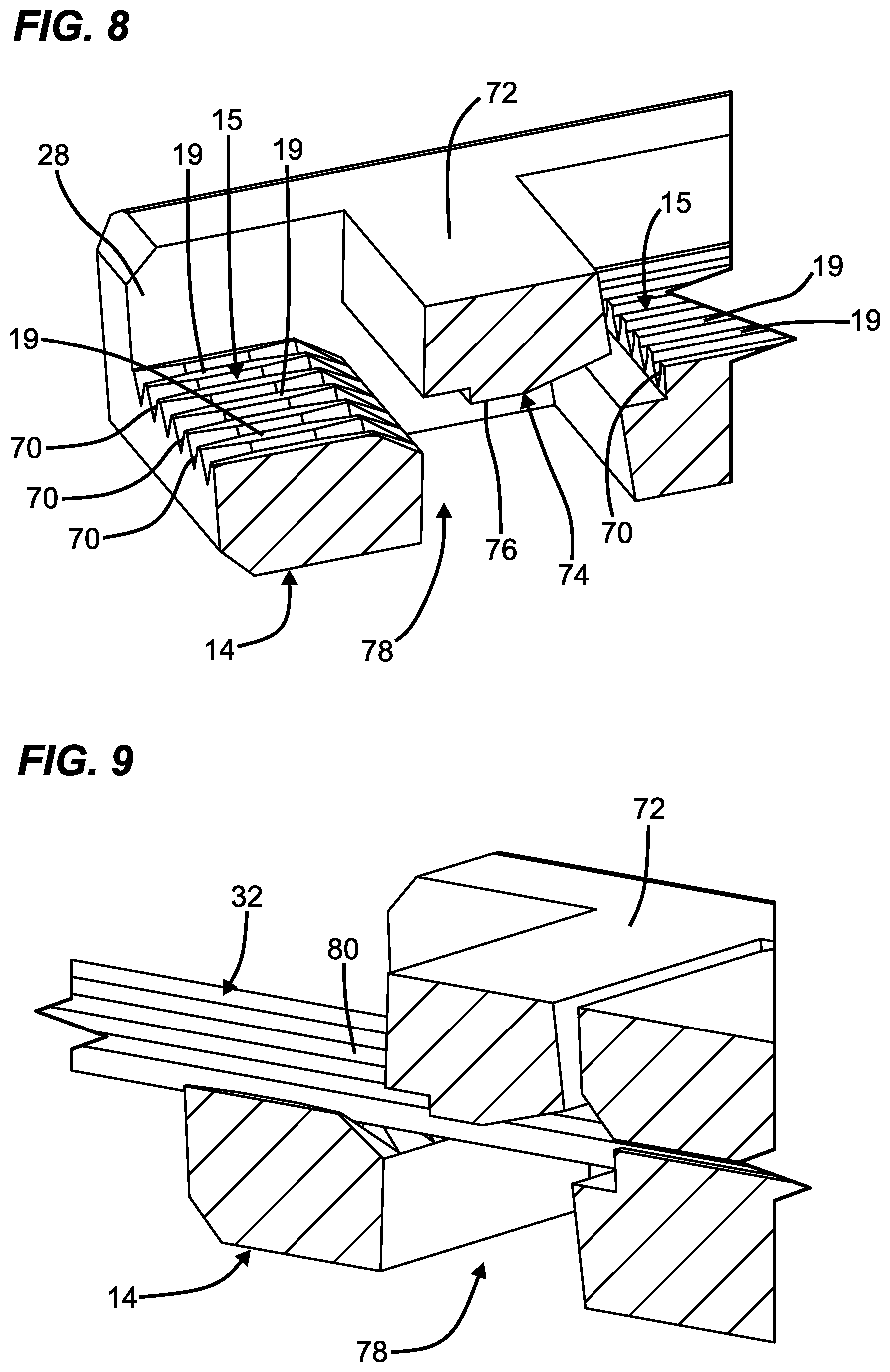 Patent US12455416 Figure 8 – Low profile fiber holders for use with bare fiber multi-fiber fiber optic connectors