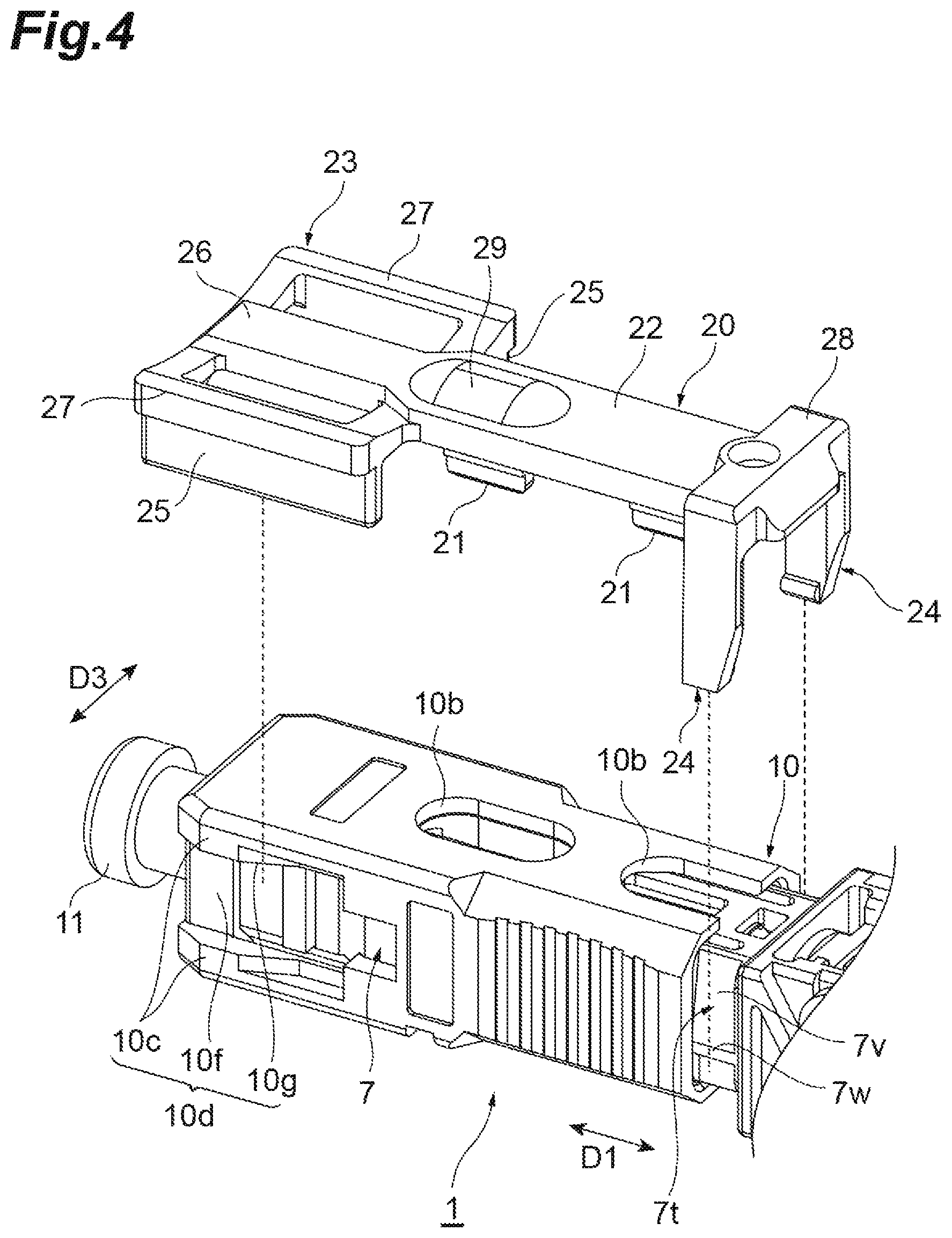 Patent US12455419 Figure 4 – Optical fiber connecting jig and optical connector