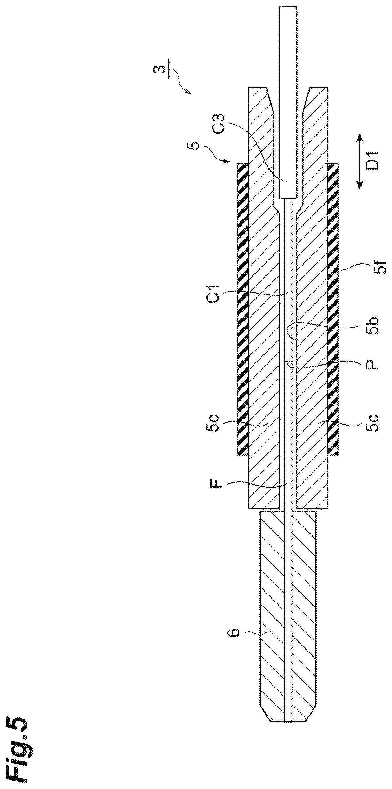 Patent US12455419 Figure 5 – Optical fiber connecting jig and optical connector