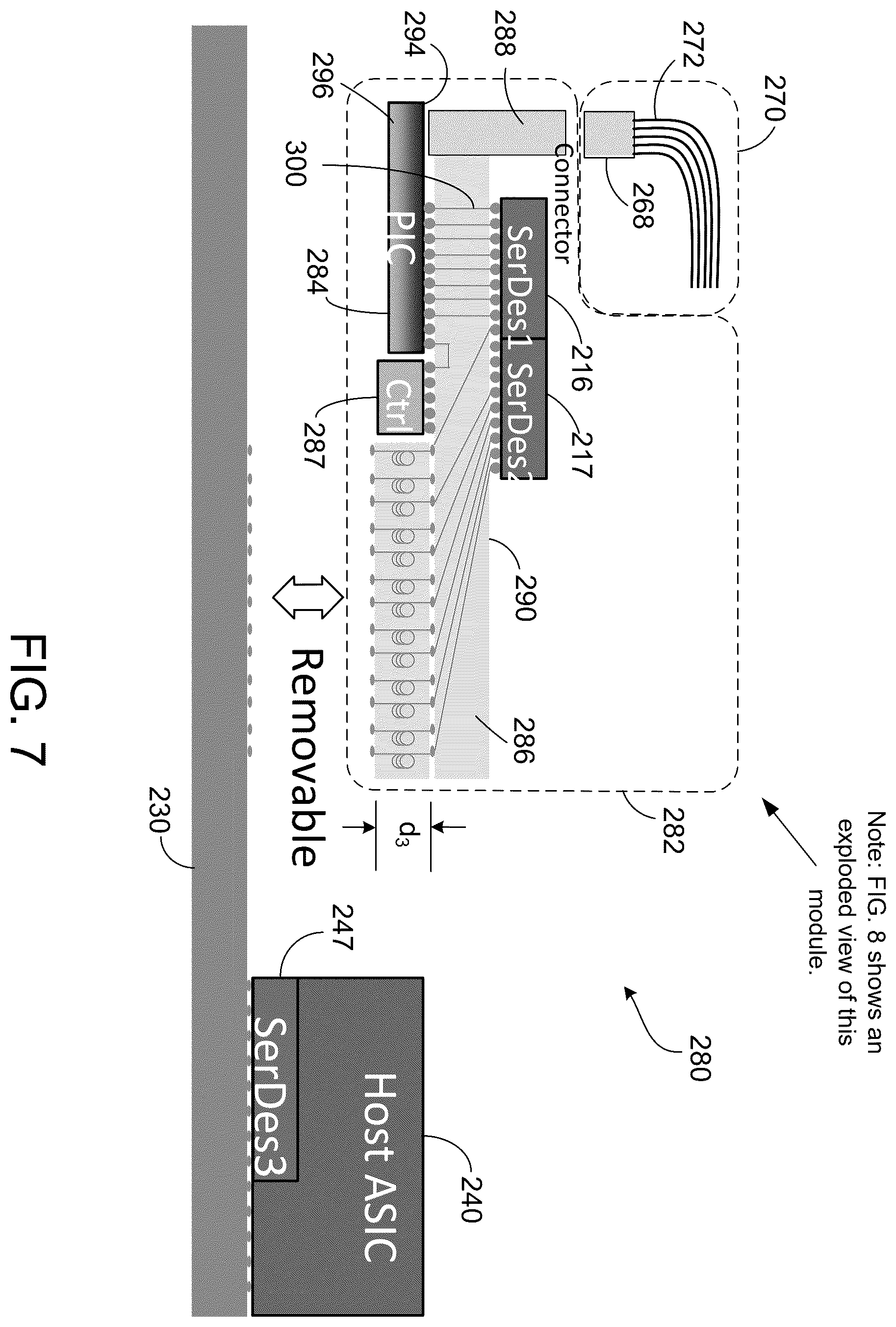 Patent US12455422 Figure 7 – Communication systems having co-packaged optical modules