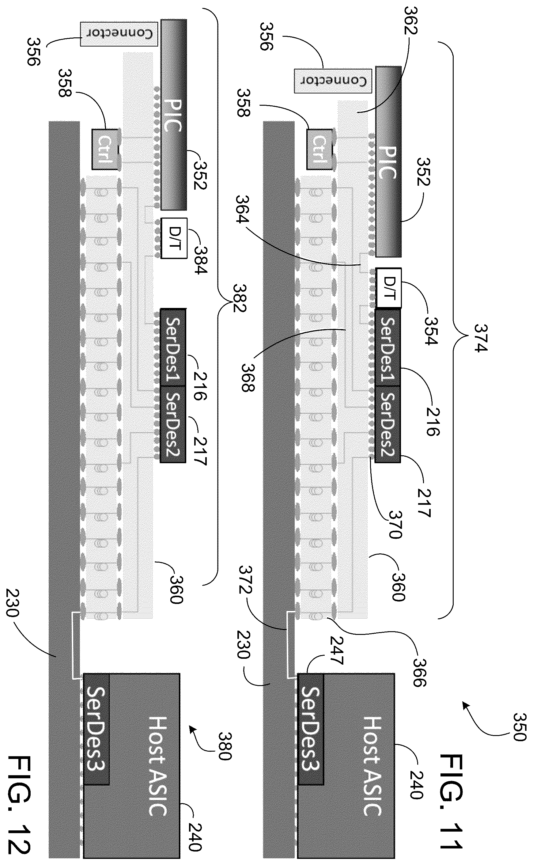 Patent US12455422 Figure 11 – Communication systems having co-packaged optical modules