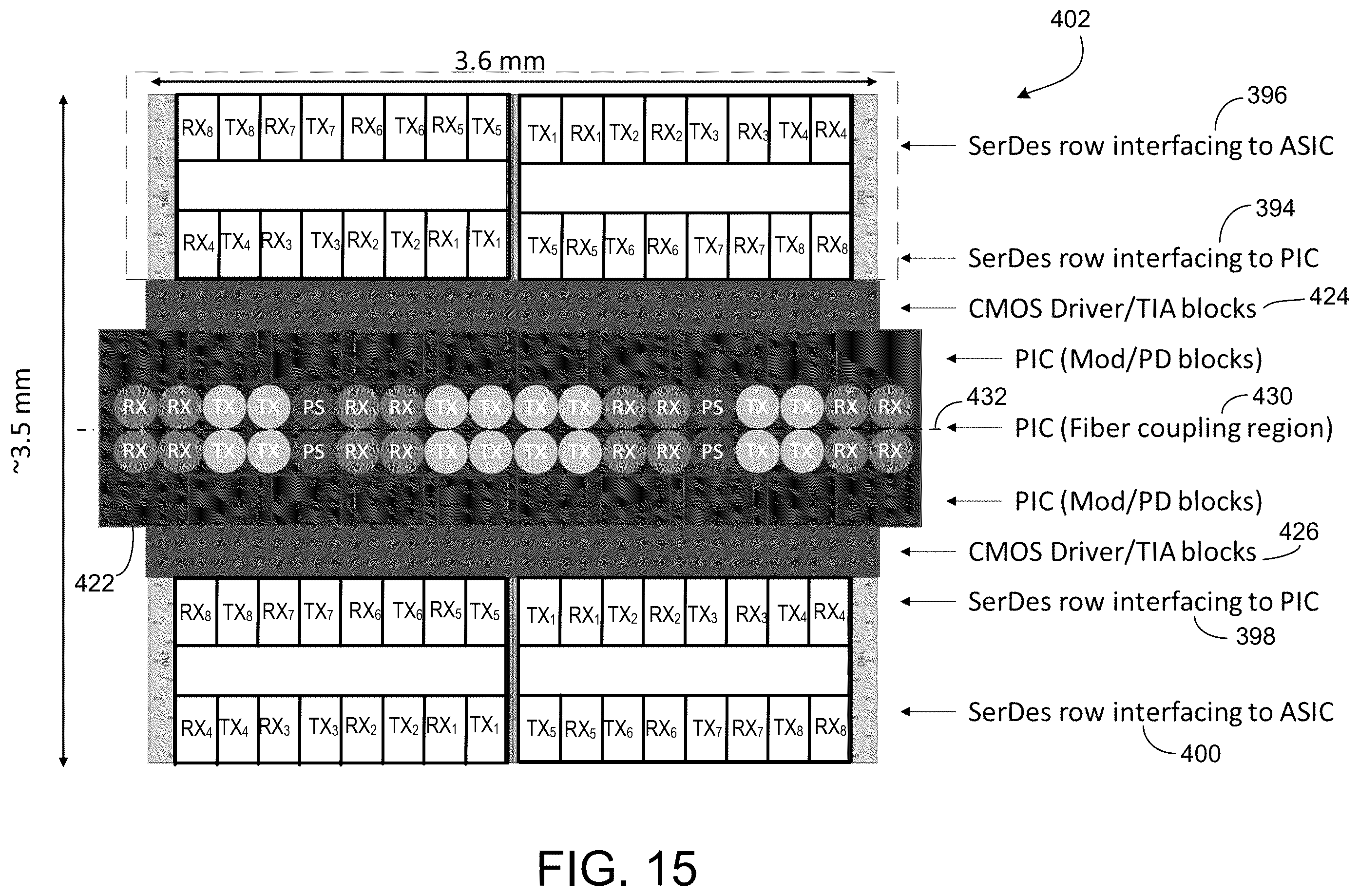 Patent US12455422 Figure 13 – Communication systems having co-packaged optical modules