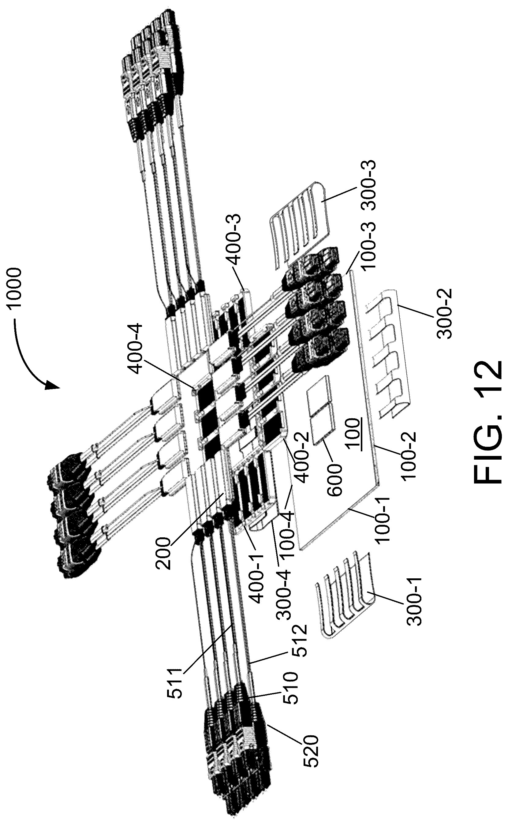 Patent US12455423 Figure 7 – Co-packaging optical modules with surface and edge coupling