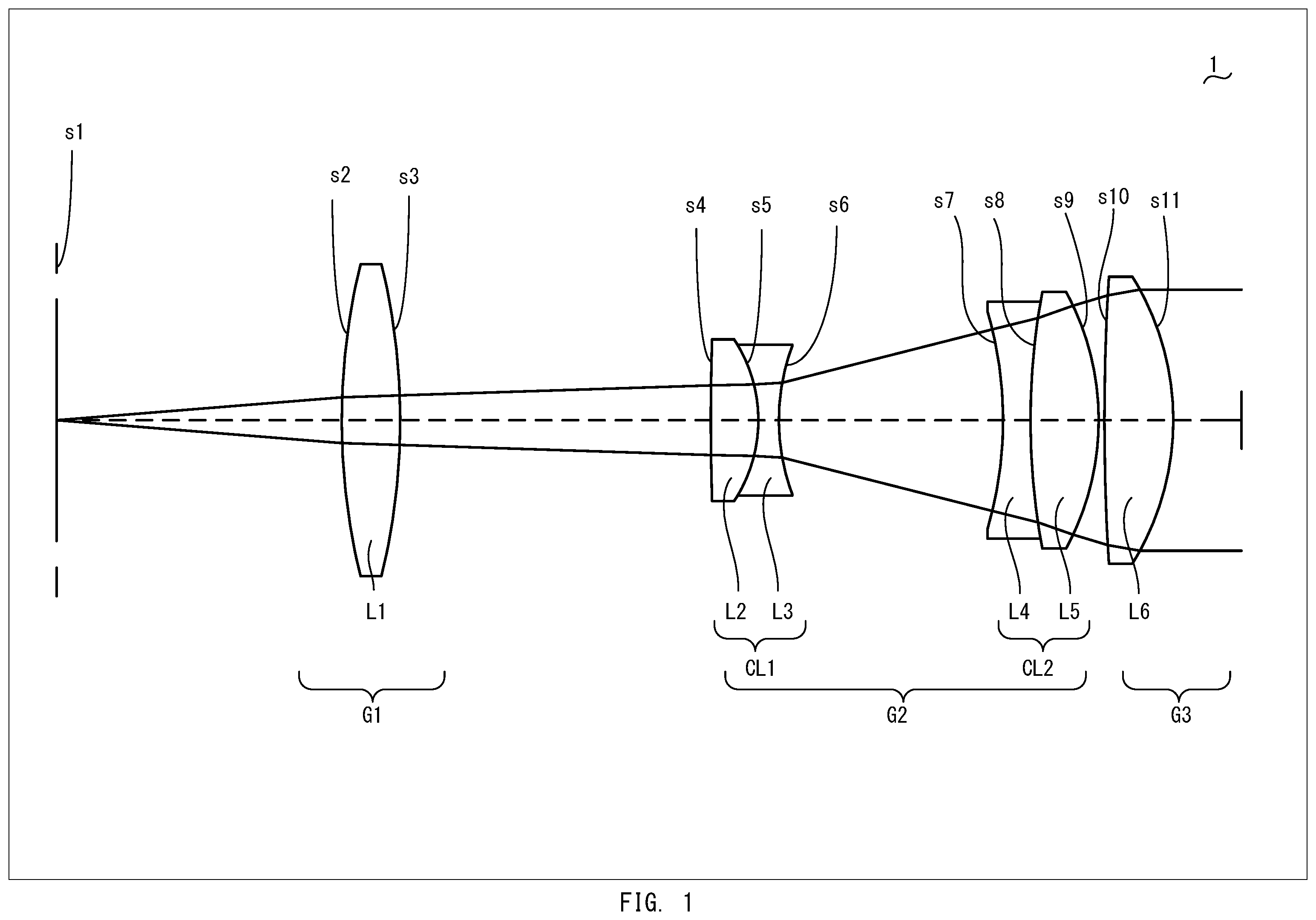 Patent US12455432 Figure 1 – Infinity-corrected microscope objective