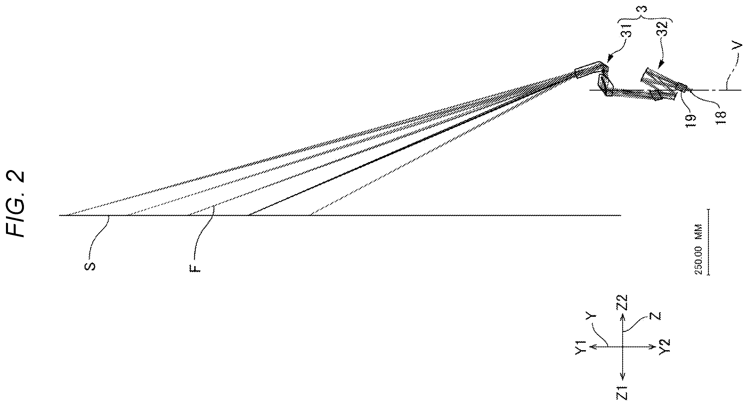 Patent US12455437 Figure 2 – Optical system and projector