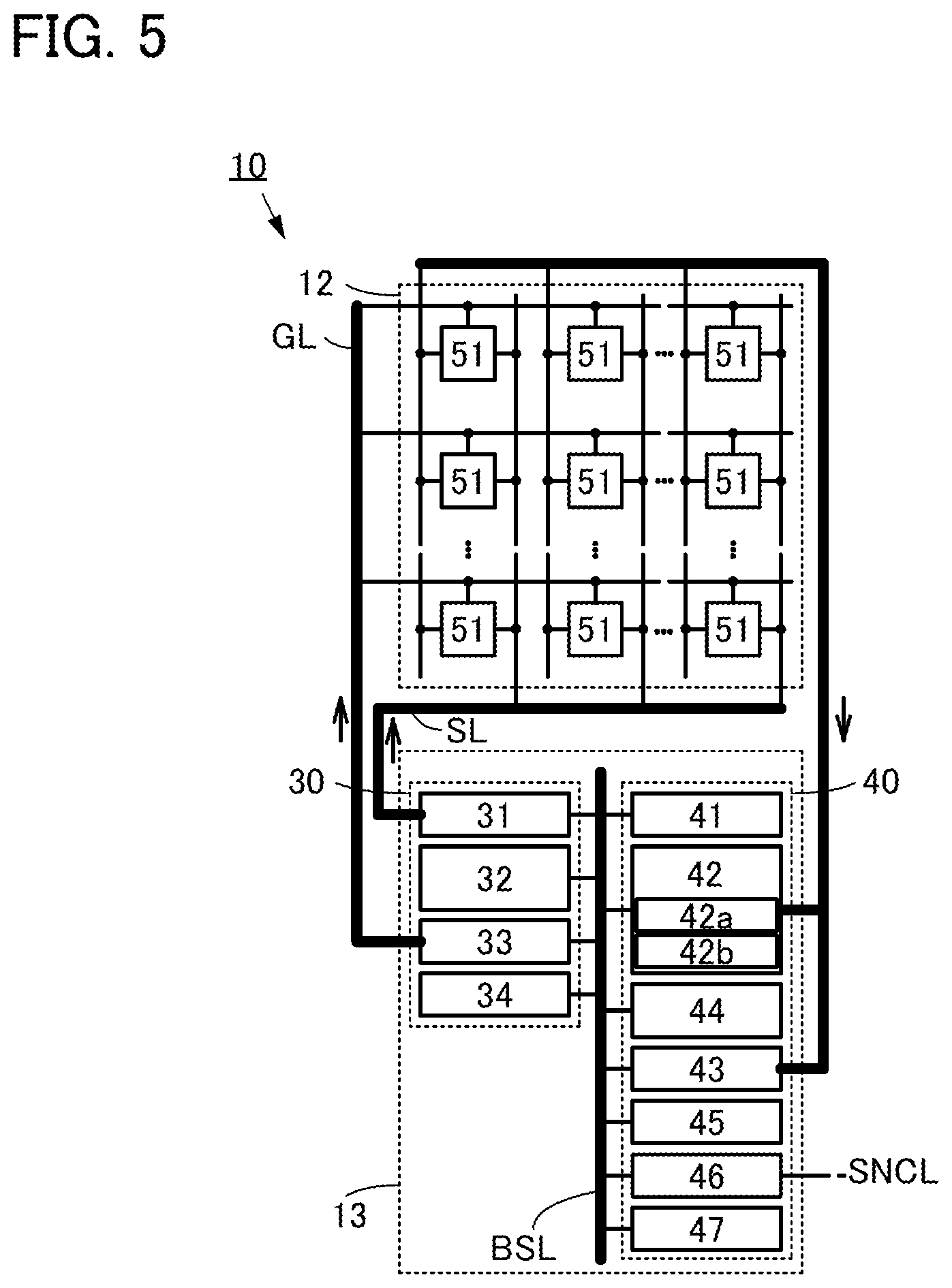Patent US12455446 Figure 5 – Display device with light emitting device and light sensing device in one layer