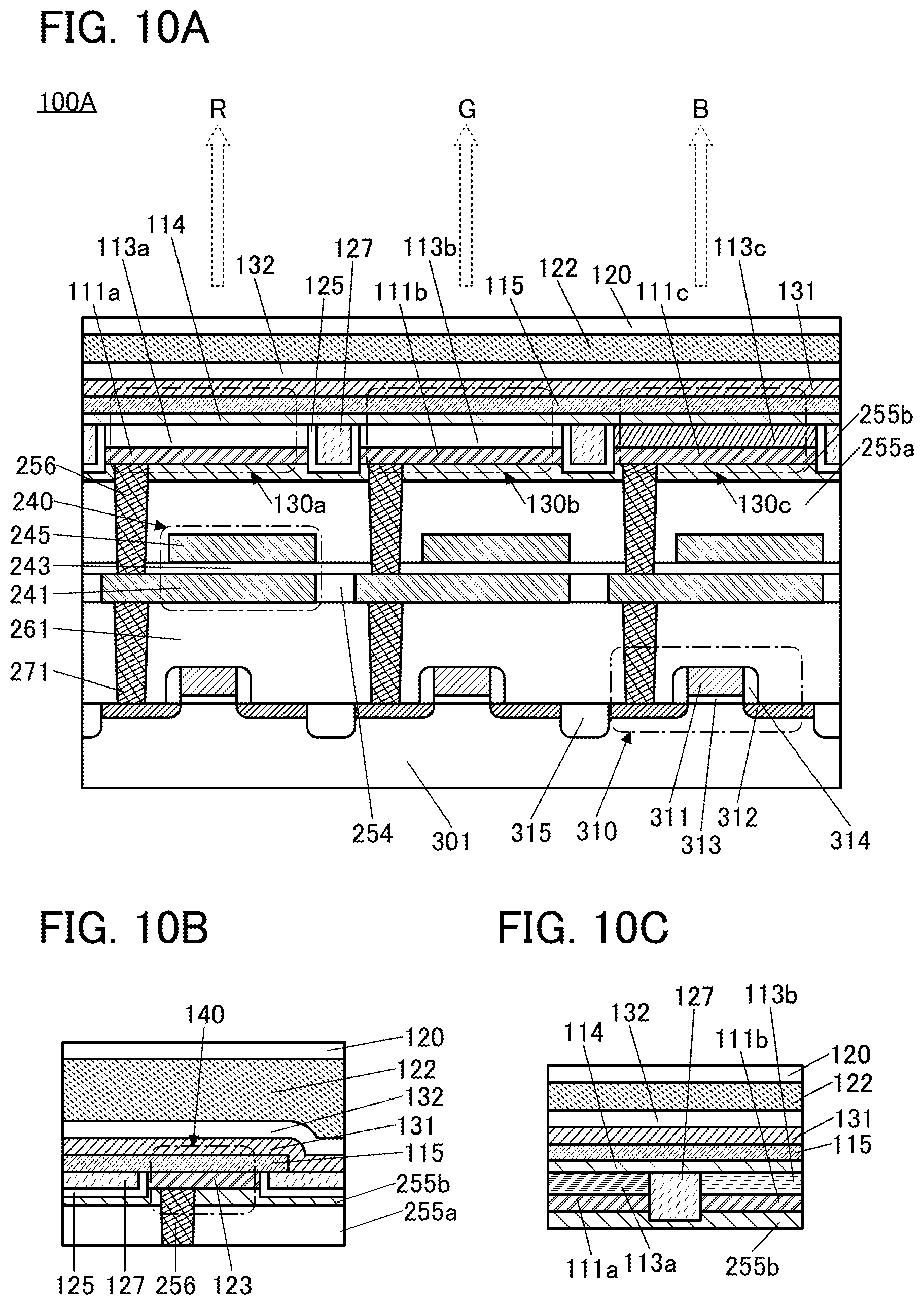 Patent US12455446 Figure 10 – Display device with light emitting device and light sensing device in one layer
