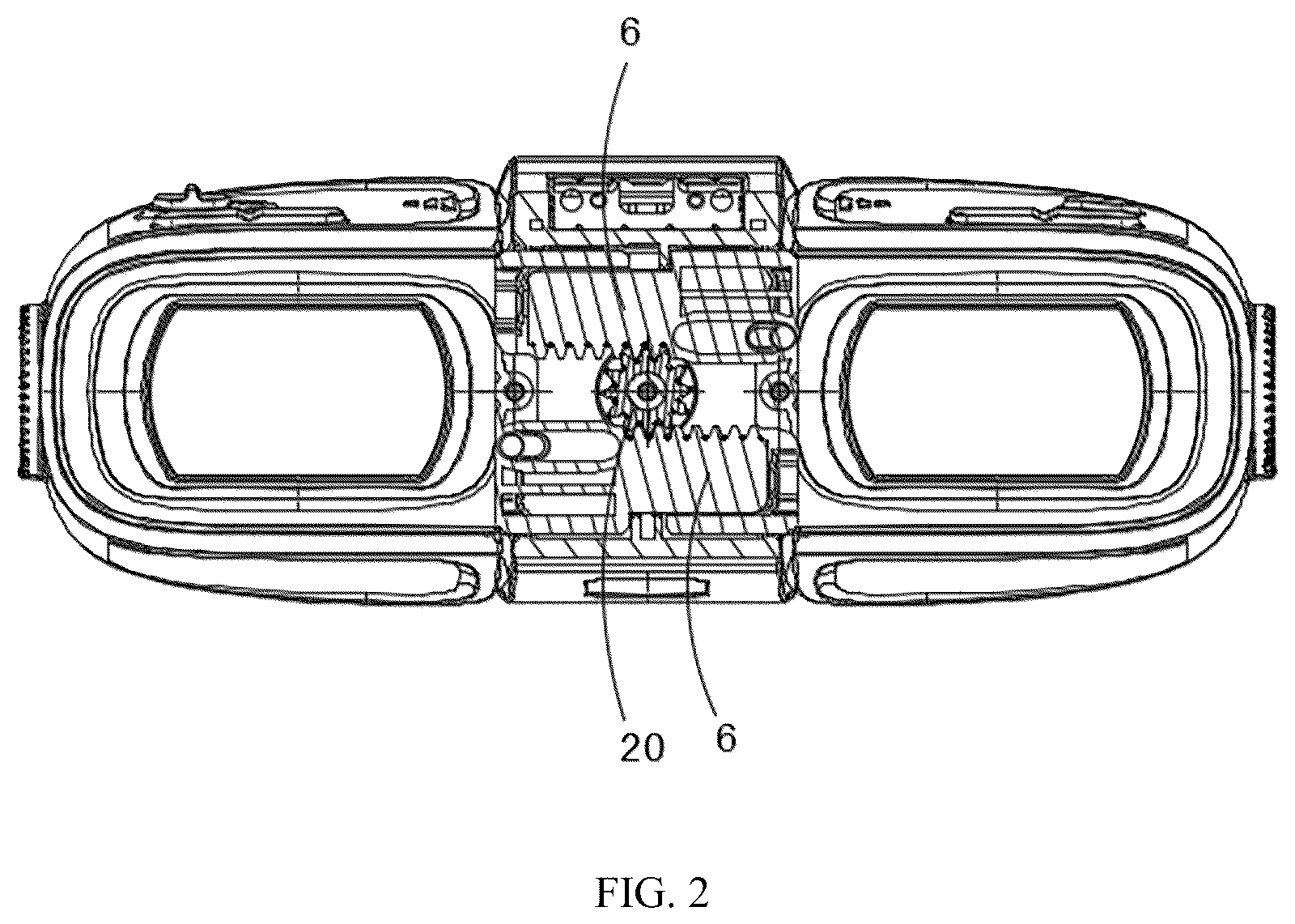 Patent US12455460 Figure 2 – Open binocular near-eye display device with adjustable pupillary distance