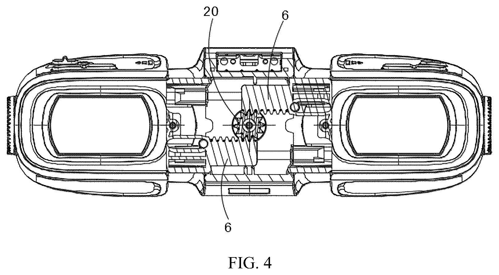 Patent US12455460 Figure 4 – Open binocular near-eye display device with adjustable pupillary distance